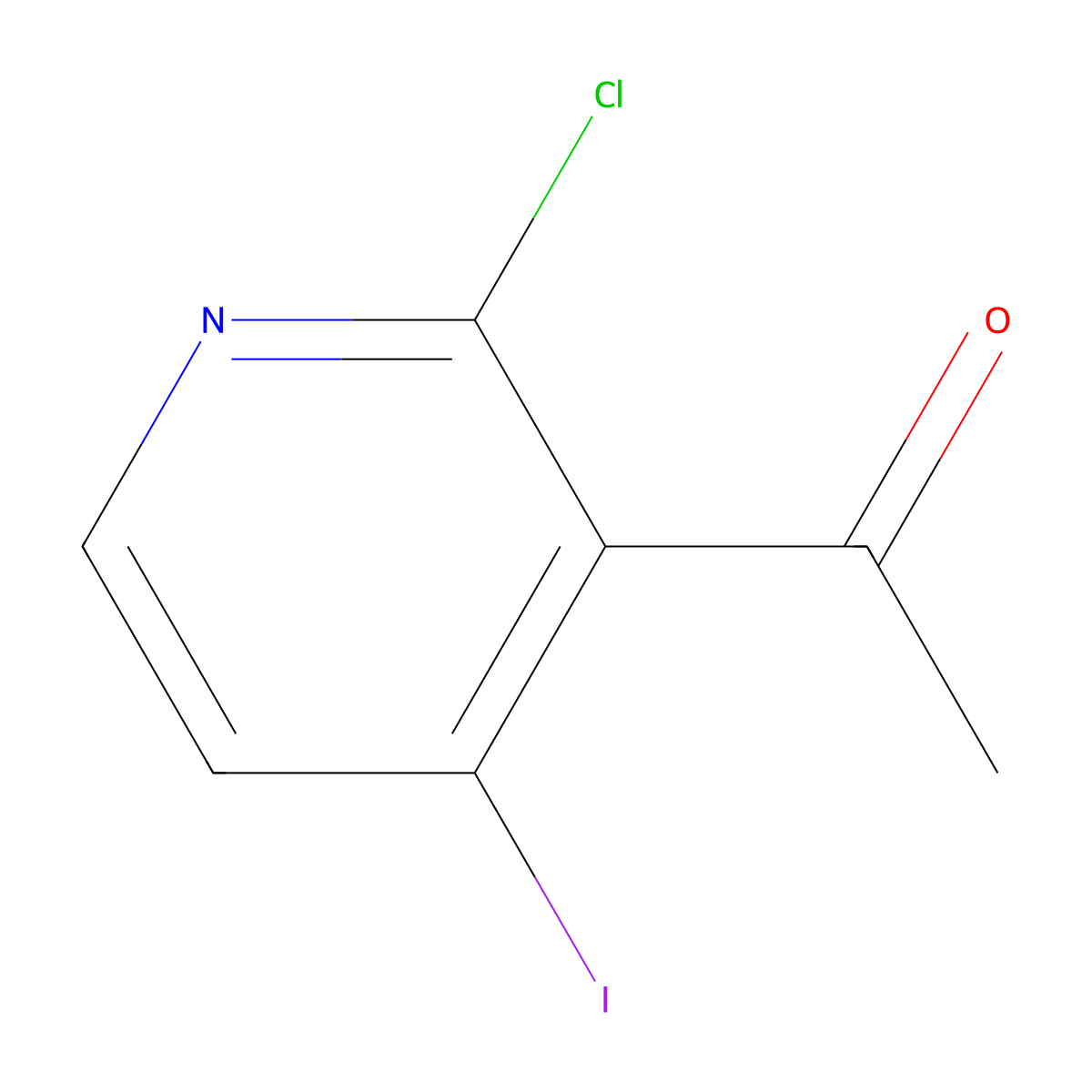 1-(2-Chloro-4-iodopyridin-3-yl)ethanone molecular structure, CAS 185041-03-6