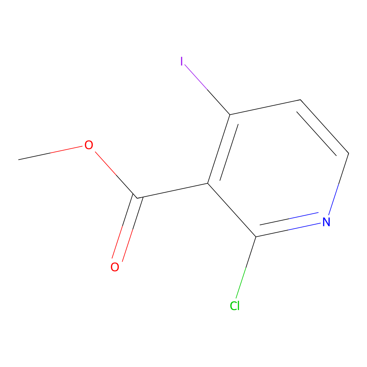 2-Chloro-4-iodo-nicotinic acid methyl ester molecular structure, CAS 185041-05-8