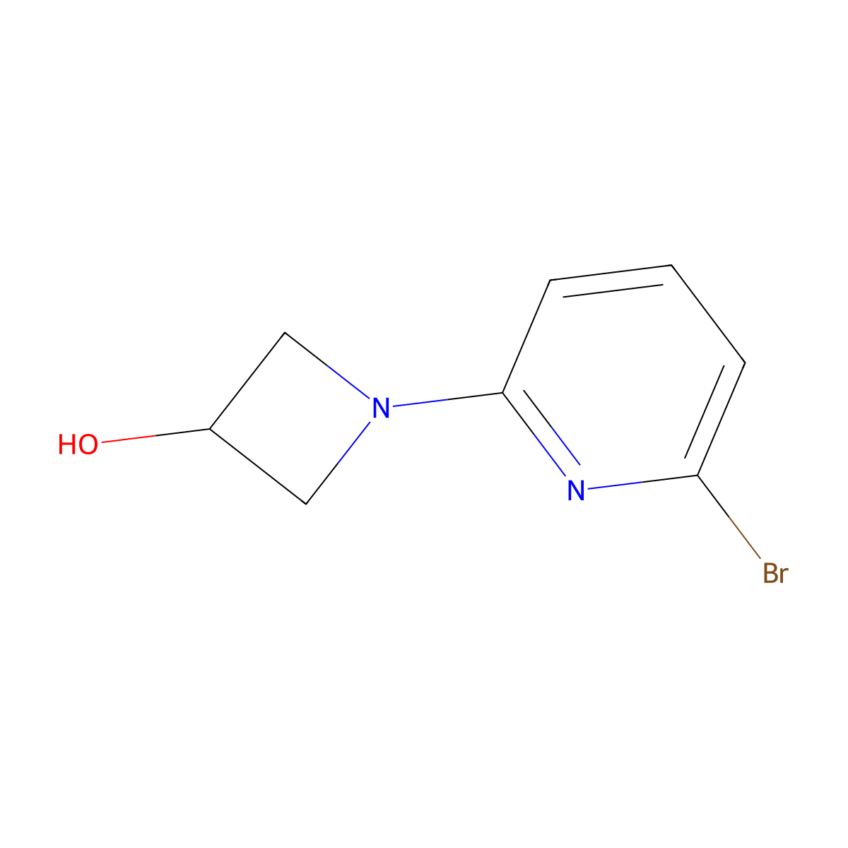 1-(6-Bromopyridin-2-yl)azetidin-3-ol molecular structure, CAS 1850413-06-7