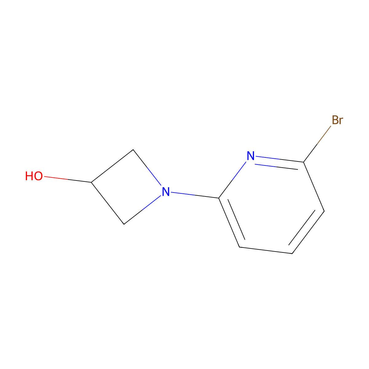 1-(6-Bromopyridin-2-yl)azetidin-3-ol molecular structure, CAS 1850413-06-7