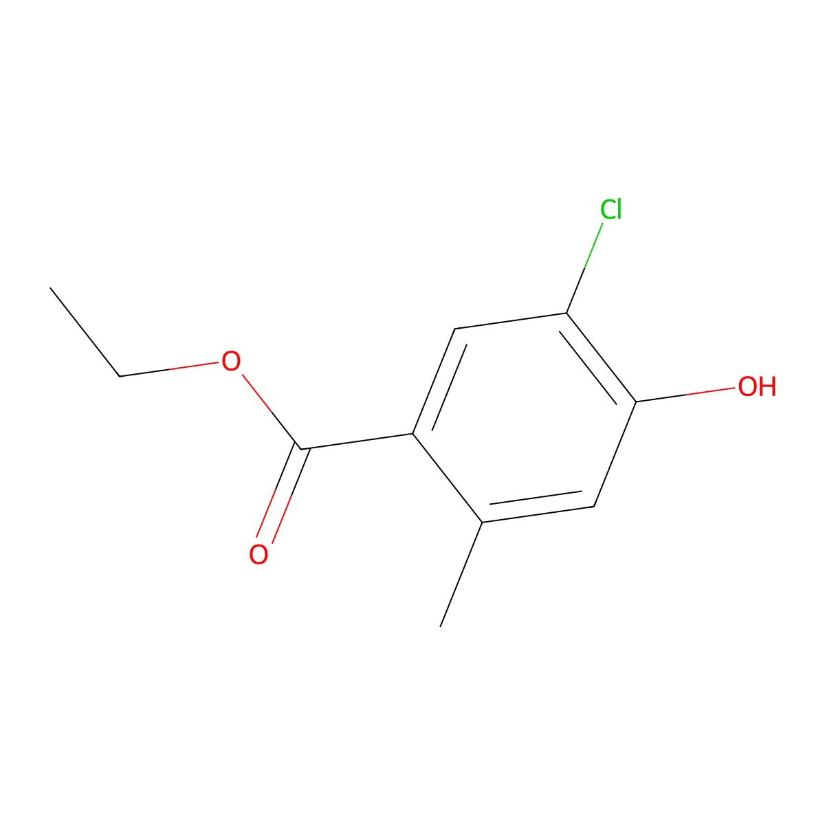 Ethyl 5-chloro-4-hydroxy-2-methylbenzoate molecular structure, CAS 1850464-11-7