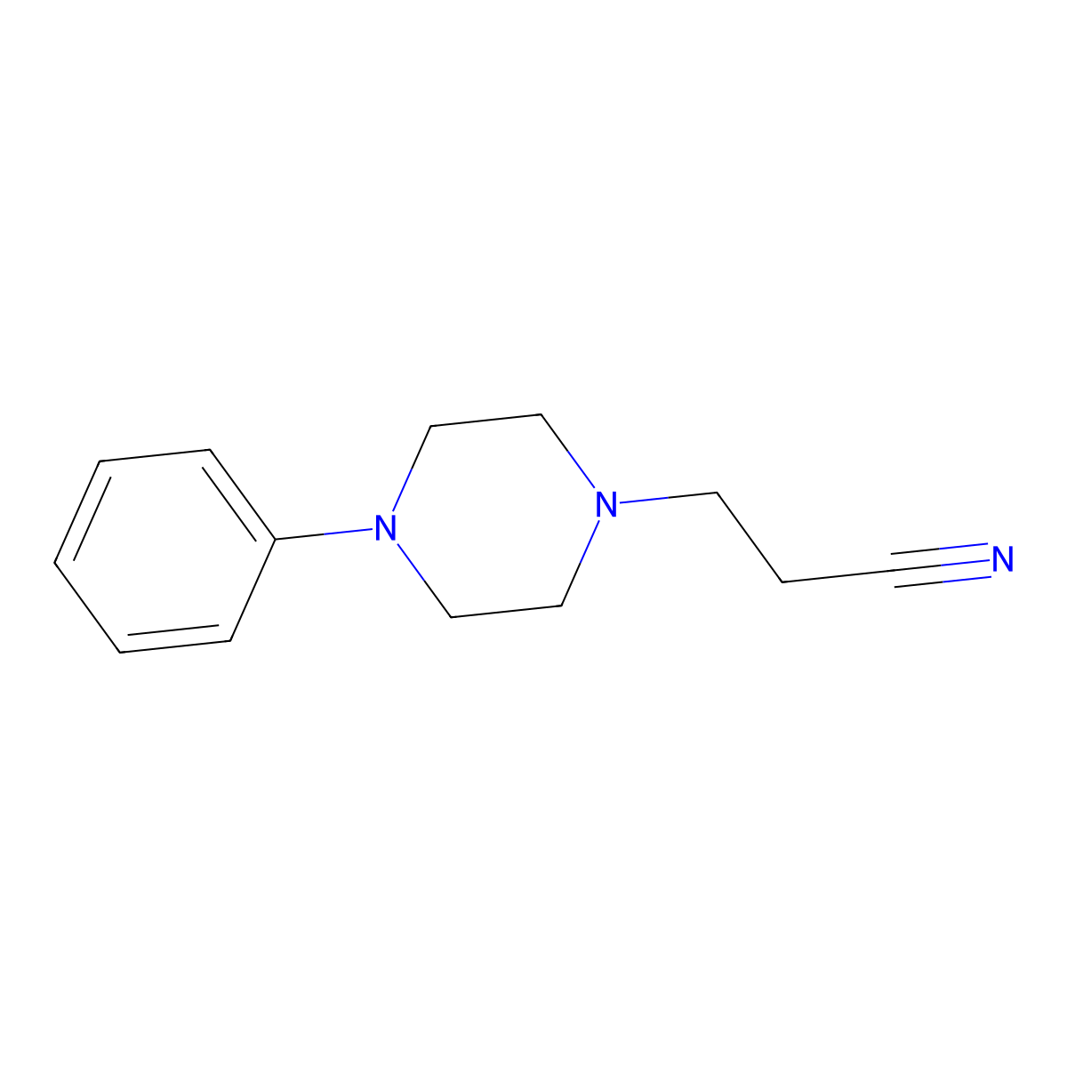 3-(4-Phenylpiperazin-1-yl)propanenitrile molecular structure, CAS 18505-84-5