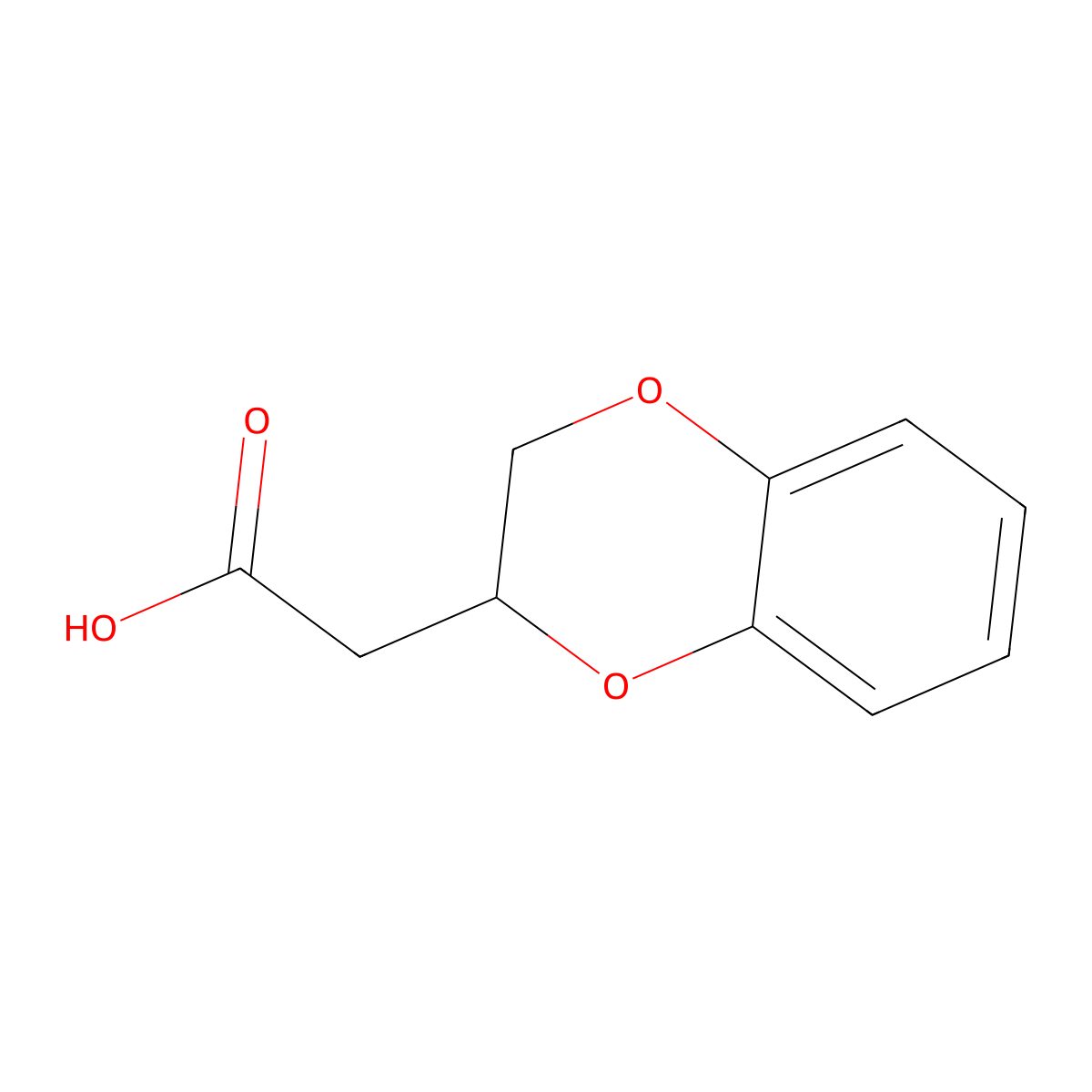 2,3-Dihydro-1,4-benzodioxin-2-acetic acid molecular structure, CAS 18505-92-5