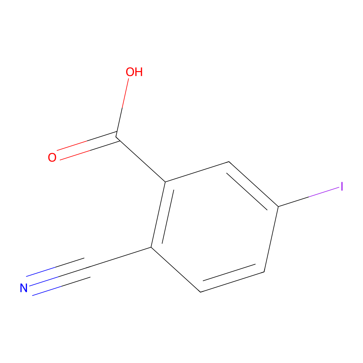 2-Cyano-5-iodobenzoic acid molecular structure, CAS 185050-32-2