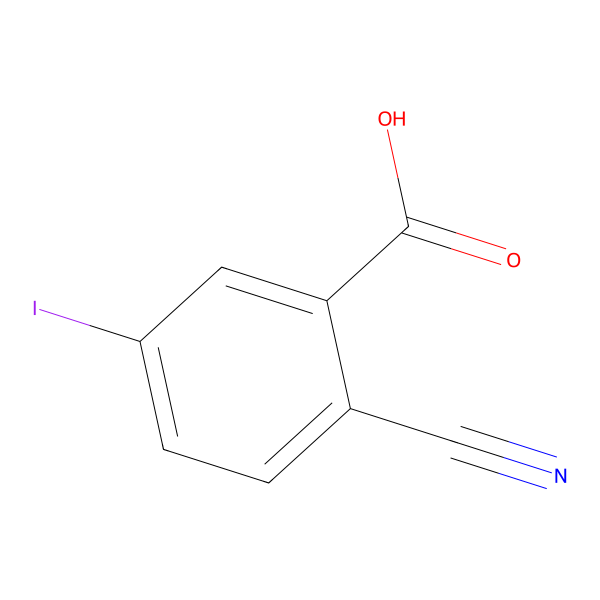 2-Cyano-5-iodobenzoic acid molecular structure, CAS 185050-32-2