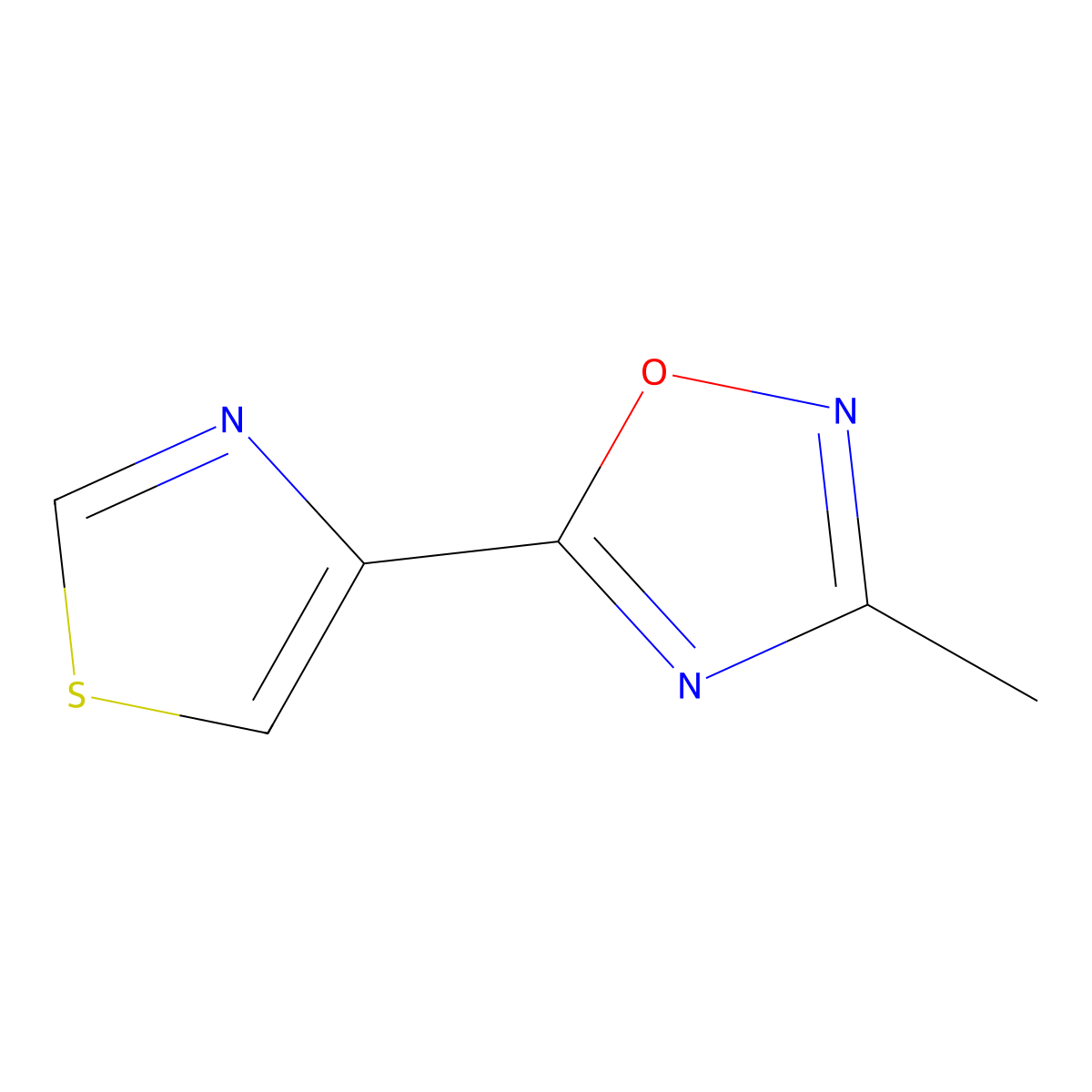 3-Methyl-5-(thiazol-4-yl)-1,2,4-oxadiazole molecular structure, CAS 1850510-53-0