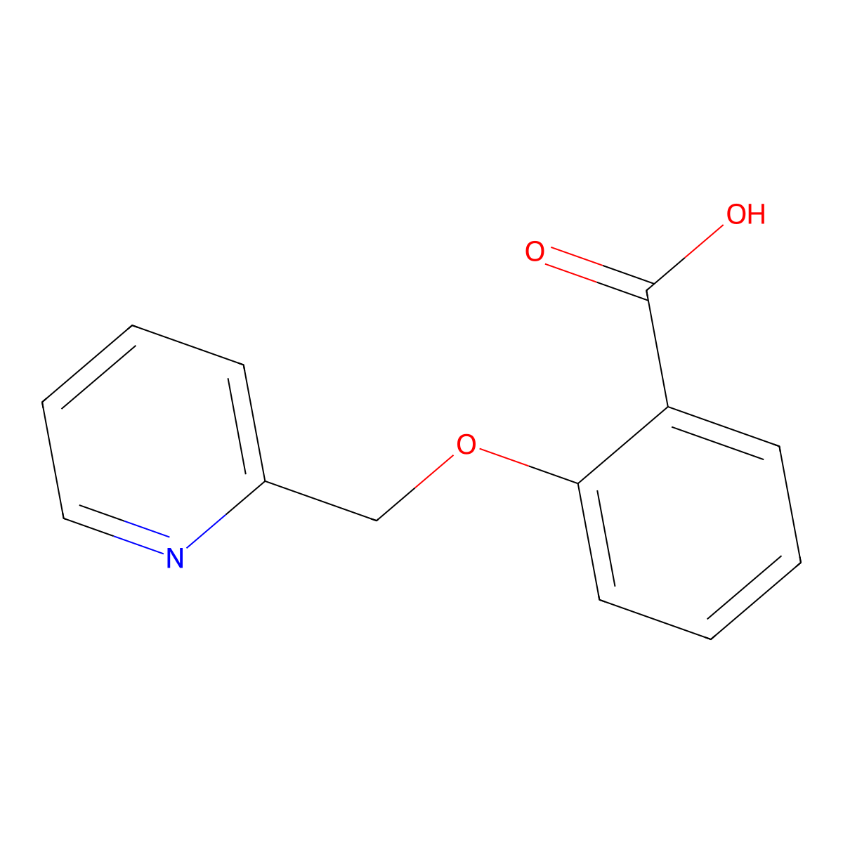 2-(Pyridin-2-ylmethoxy)benzoic acid molecular structure, CAS 185053-79-6