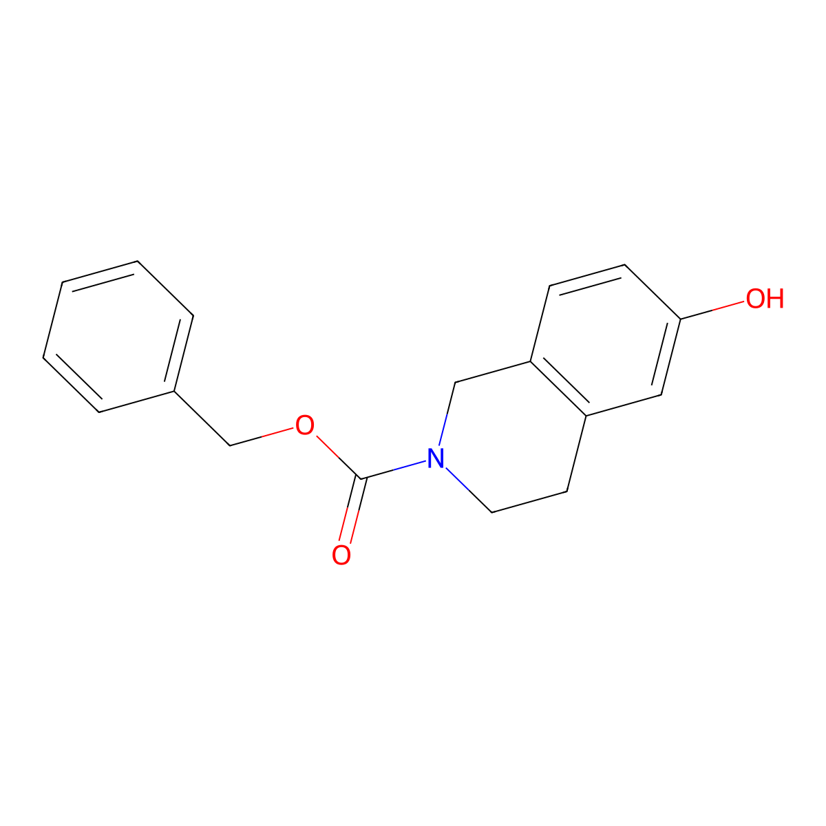 benzyl 6-hydroxy-3,4-dihydroisoquinoline-2(1H)-carboxylate molecular structure, CAS 185057-06-1