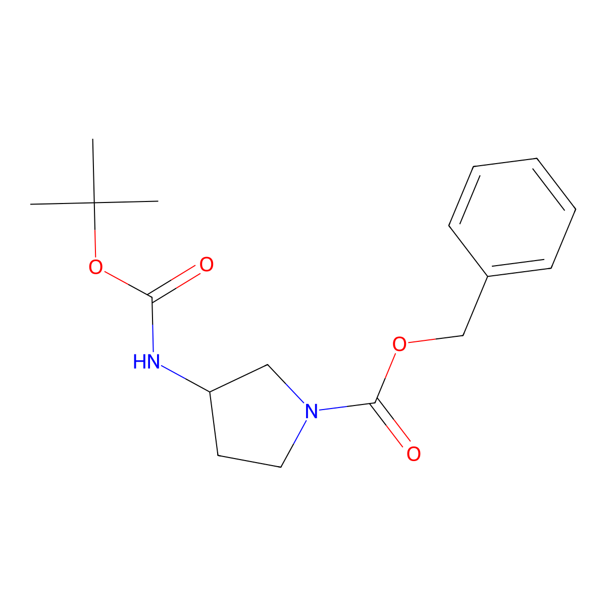 1-Cbz-3-Boc-Amino pyrrolidine molecular structure, CAS 185057-49-2