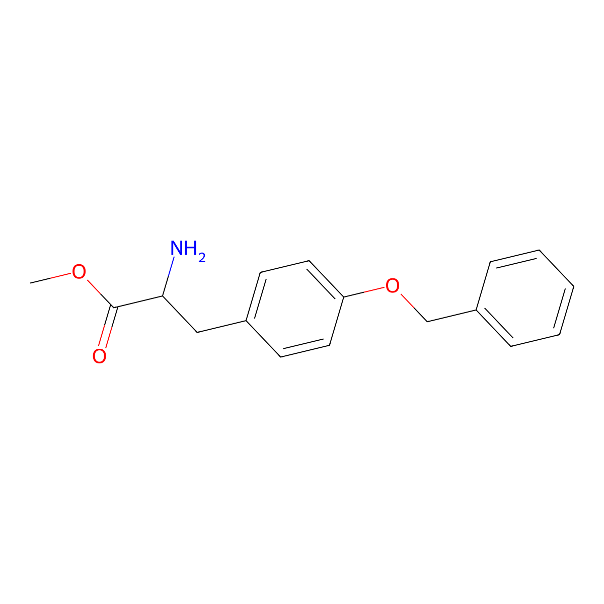 methyl (2R)-2-amino-3-[4-(benzyloxy)phenyl]propanoate molecular structure, CAS 185057-98-1