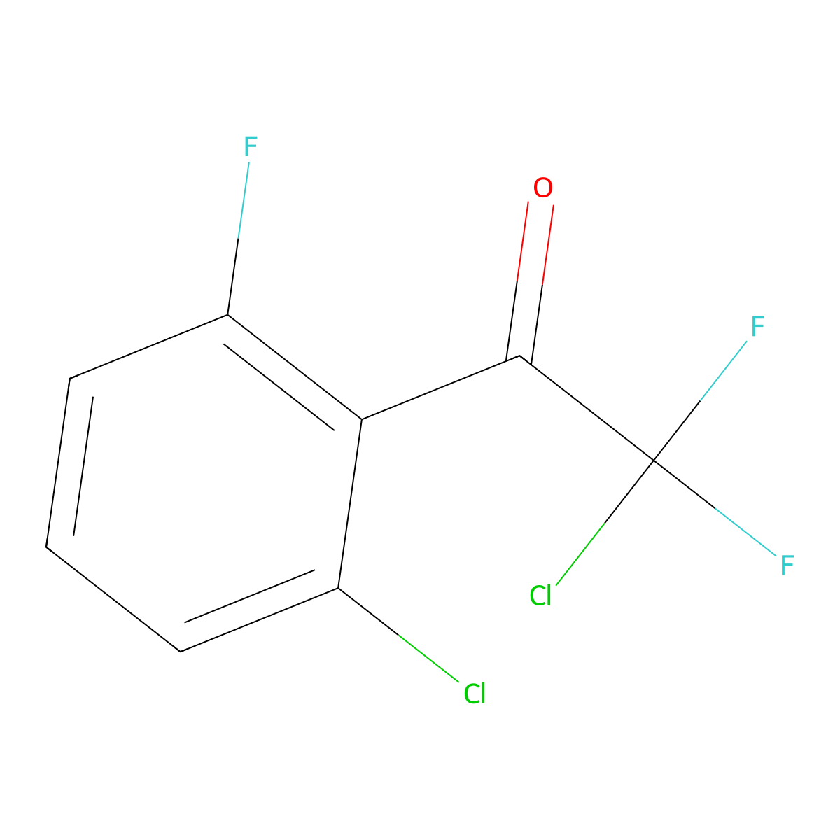 2-Chloro-1-(2-chloro-6-fluorophenyl)-2,2-difluoroethanone molecular structure, CAS 1850602-12-8