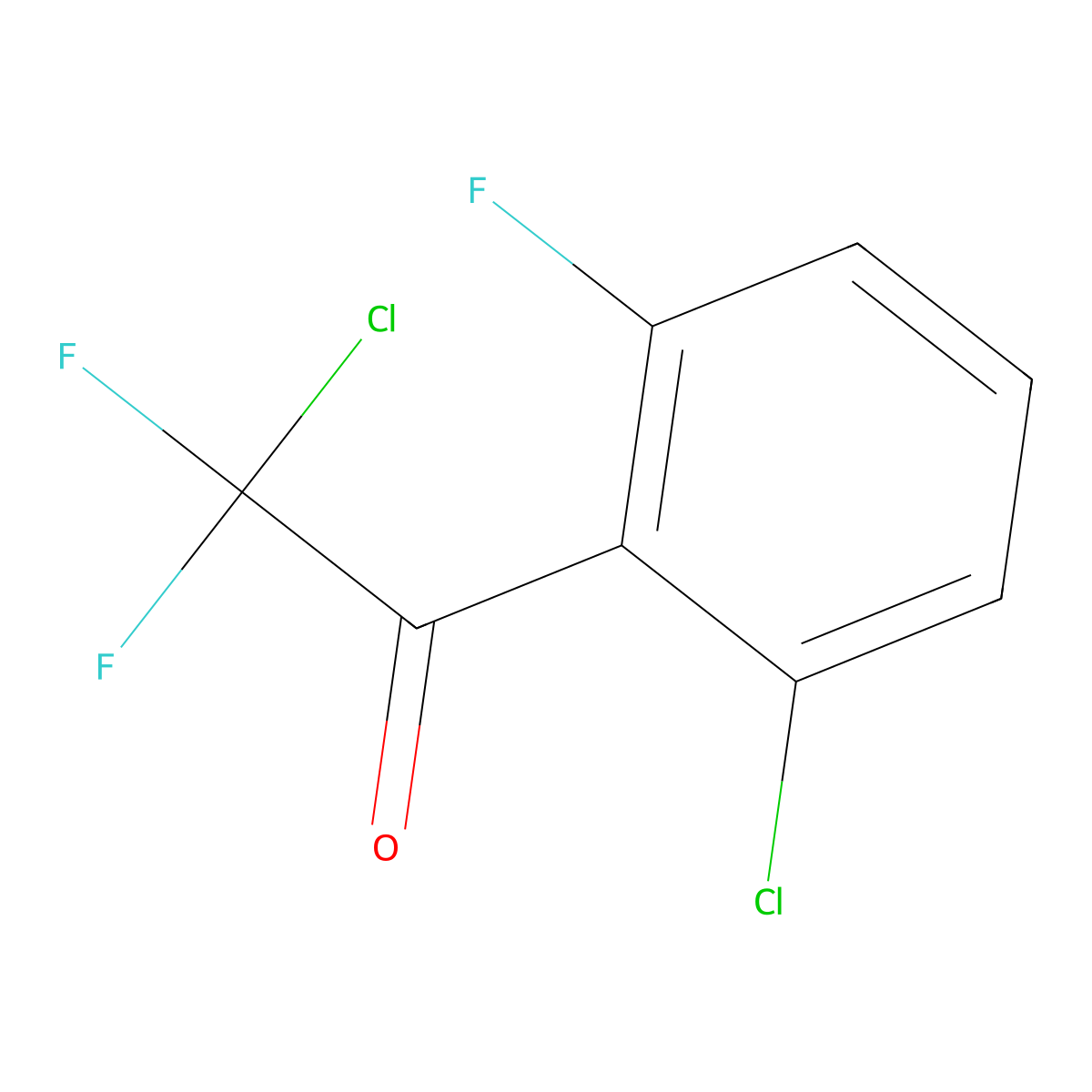2-Chloro-1-(2-chloro-6-fluorophenyl)-2,2-difluoroethanone molecular structure, CAS 1850602-12-8