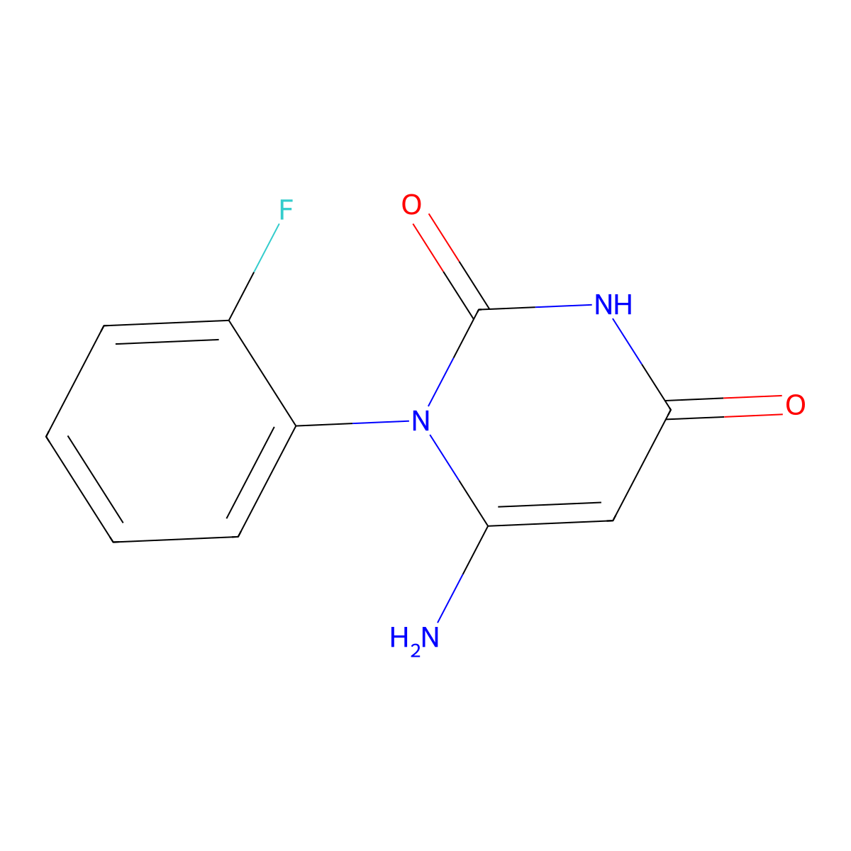 6-amino-1-(2-fluorophenyl)pyrimidine-2,4(1H,3H)-dione molecular structure, CAS 18507-17-0