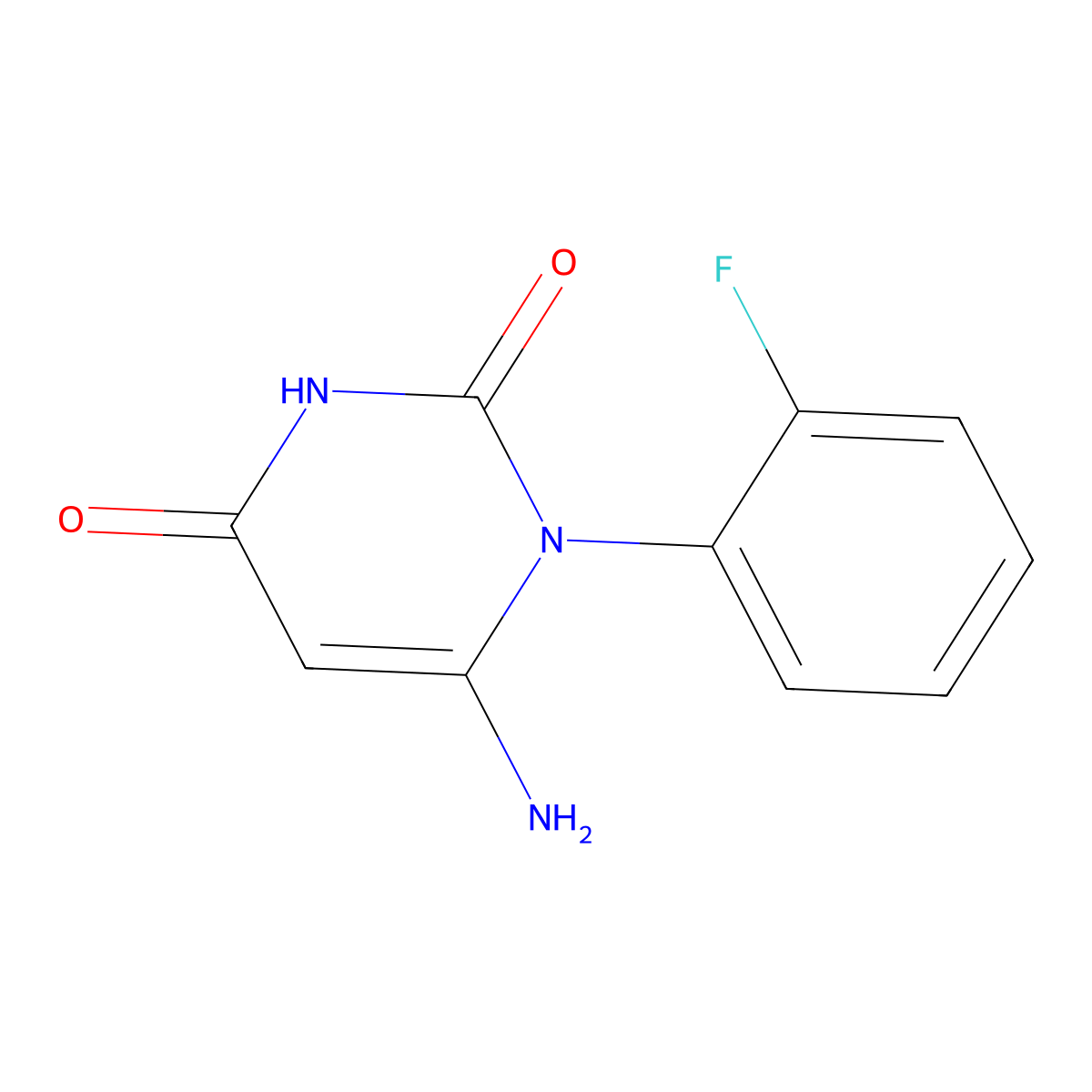 6-amino-1-(2-fluorophenyl)pyrimidine-2,4(1H,3H)-dione molecular structure, CAS 18507-17-0