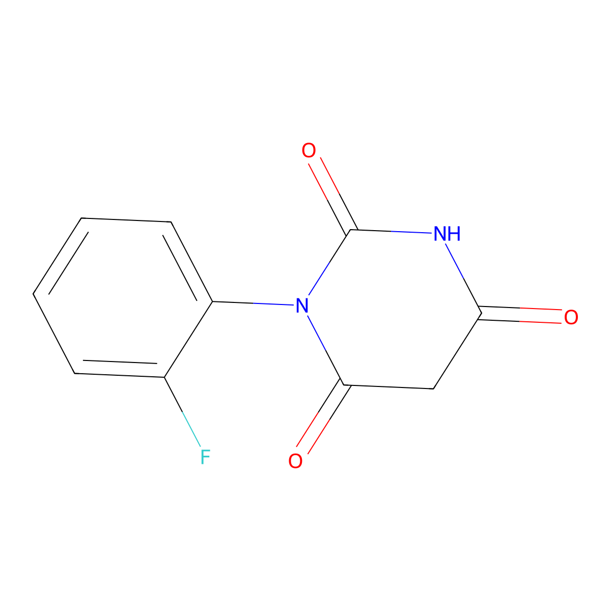1-(2-Fluorophenyl)-2,4,6(1H,3H,5H)-pyrimidinetrione molecular structure, CAS 18507-18-1