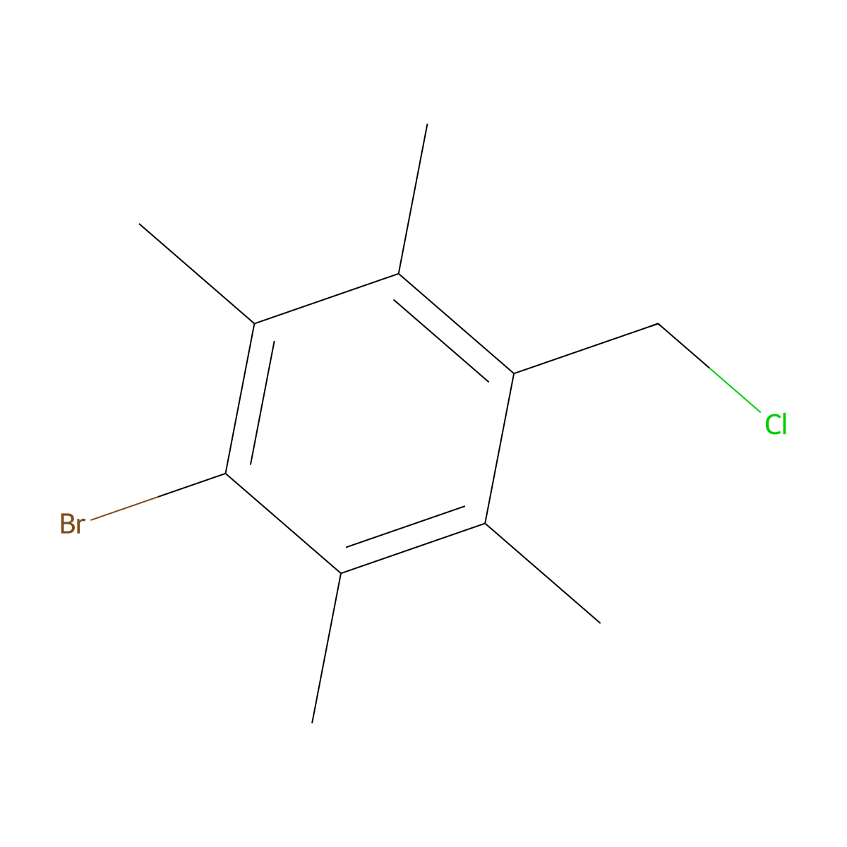 1-Bromo-4-(chloromethyl)-2,3,5,6-tetramethylbenzene molecular structure, CAS 18508-46-8