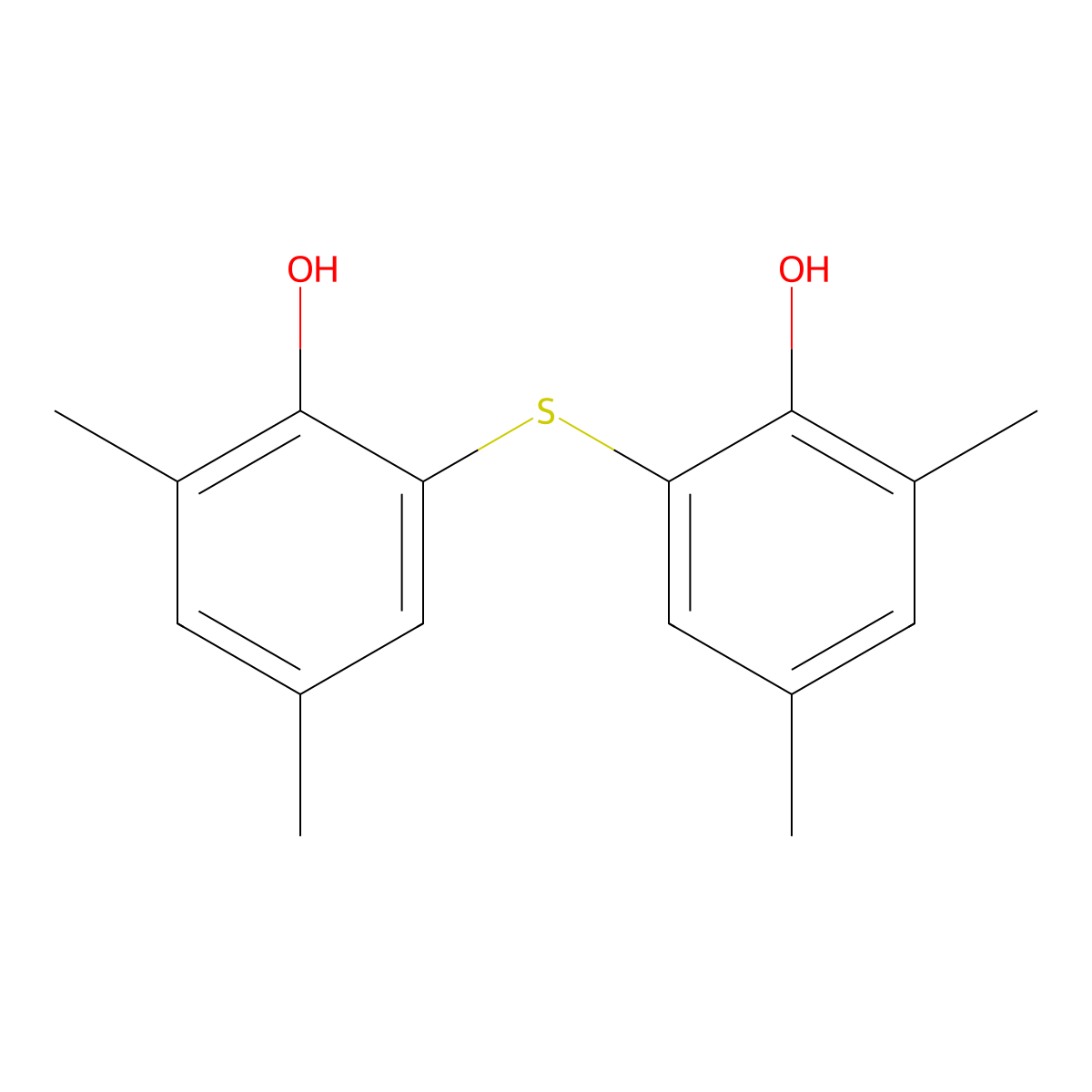 2,2'-Thiobis(4,6-xylenol) molecular structure, CAS 18508-61-7
