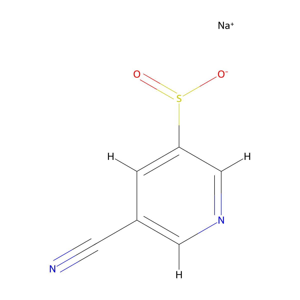 Sodium 5-cyanopyridine-3-sulfinate molecular structure, CAS 1850828-50-0