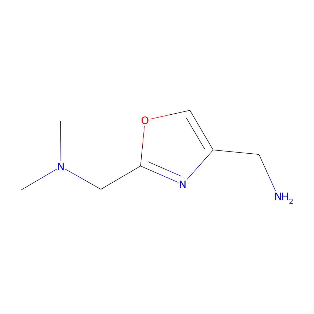 (2-((Dimethylamino)methyl)-1,3-oxazol-4-yl)methanamine molecular structure, CAS 1850829-23-0