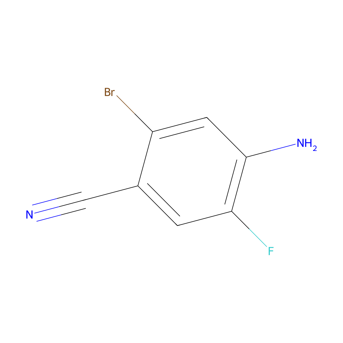 4-Amino-2-bromo-5-fluorobenzonitrile molecular structure, CAS 1850856-63-1