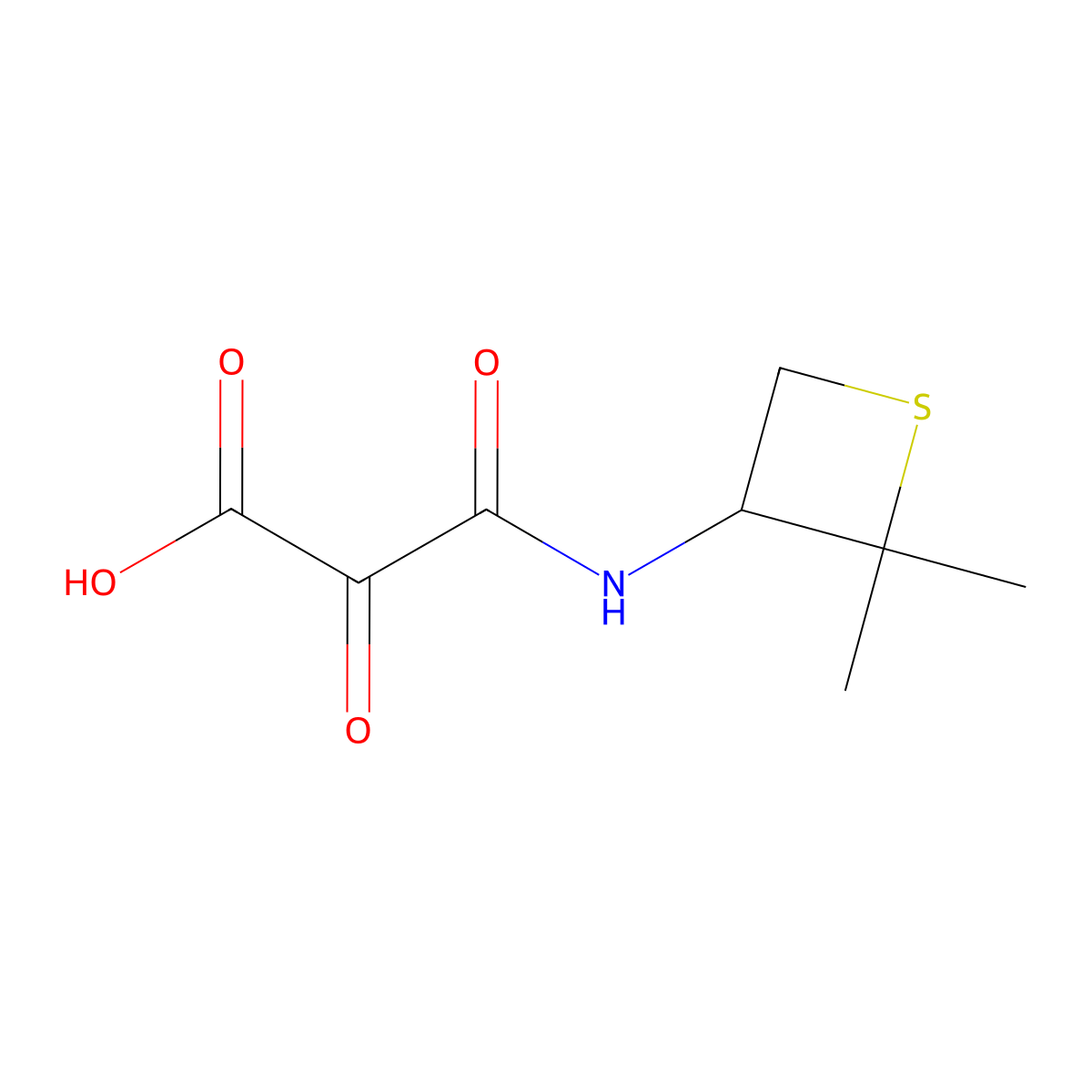 3-((2,2-Dimethylthietan-3-yl)amino)-2,3-dioxopropanoic acid molecular structure, CAS 1850868-92-6