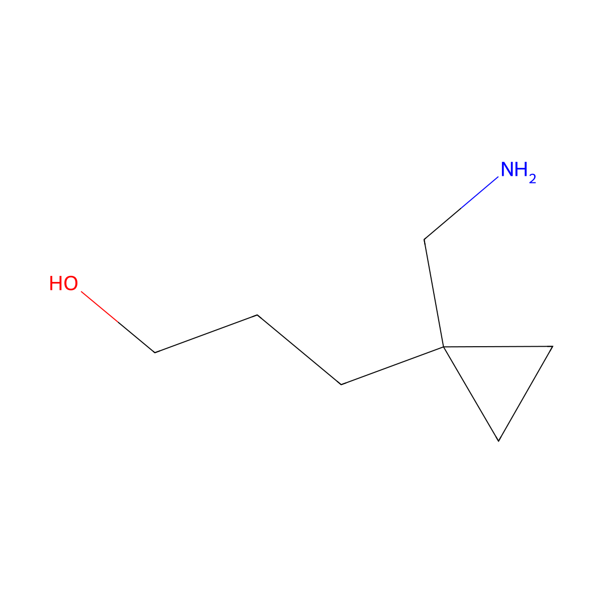 3-[1-(Aminomethyl)cyclopropyl]propan-1-ol molecular structure, CAS 1850879-26-3