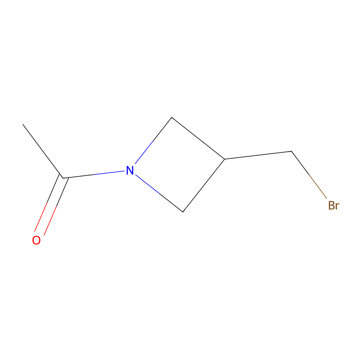 1-(3-(Bromomethyl)azetidin-1-yl)ethan-1-one molecular structure, CAS 1850879-64-9