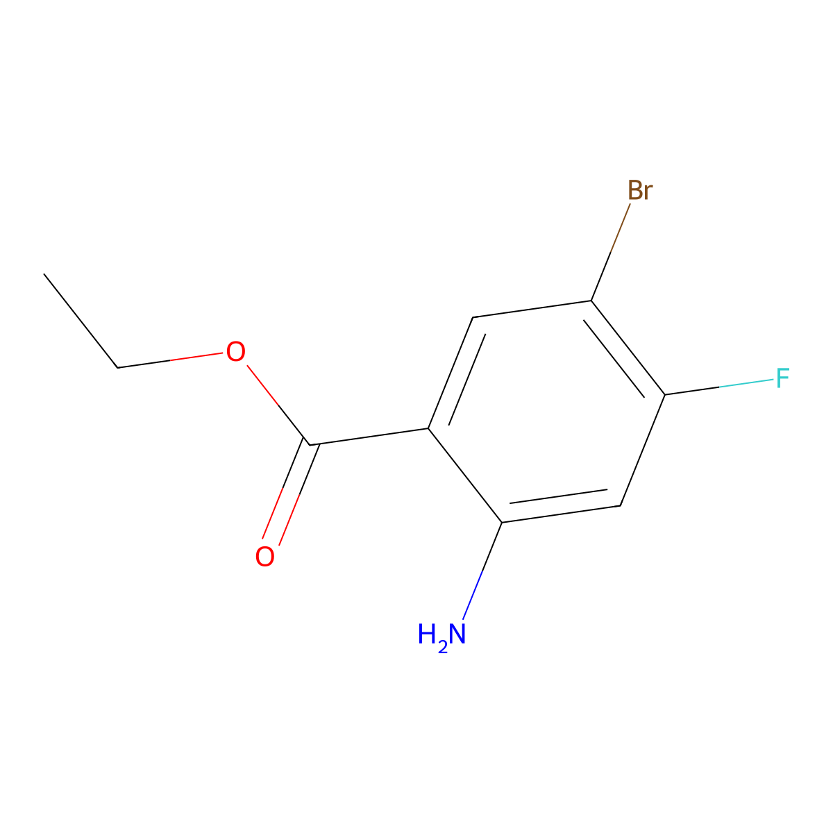 Ethyl 2-amino-5-bromo-4-fluorobenzoate molecular structure, CAS 1850902-61-2