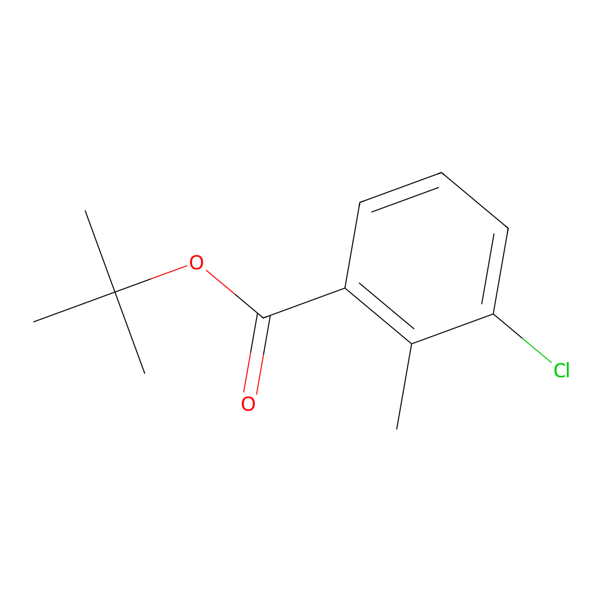Tert-butyl 3-chloro-2-methylbenzoate molecular structure, CAS 1850929-24-6