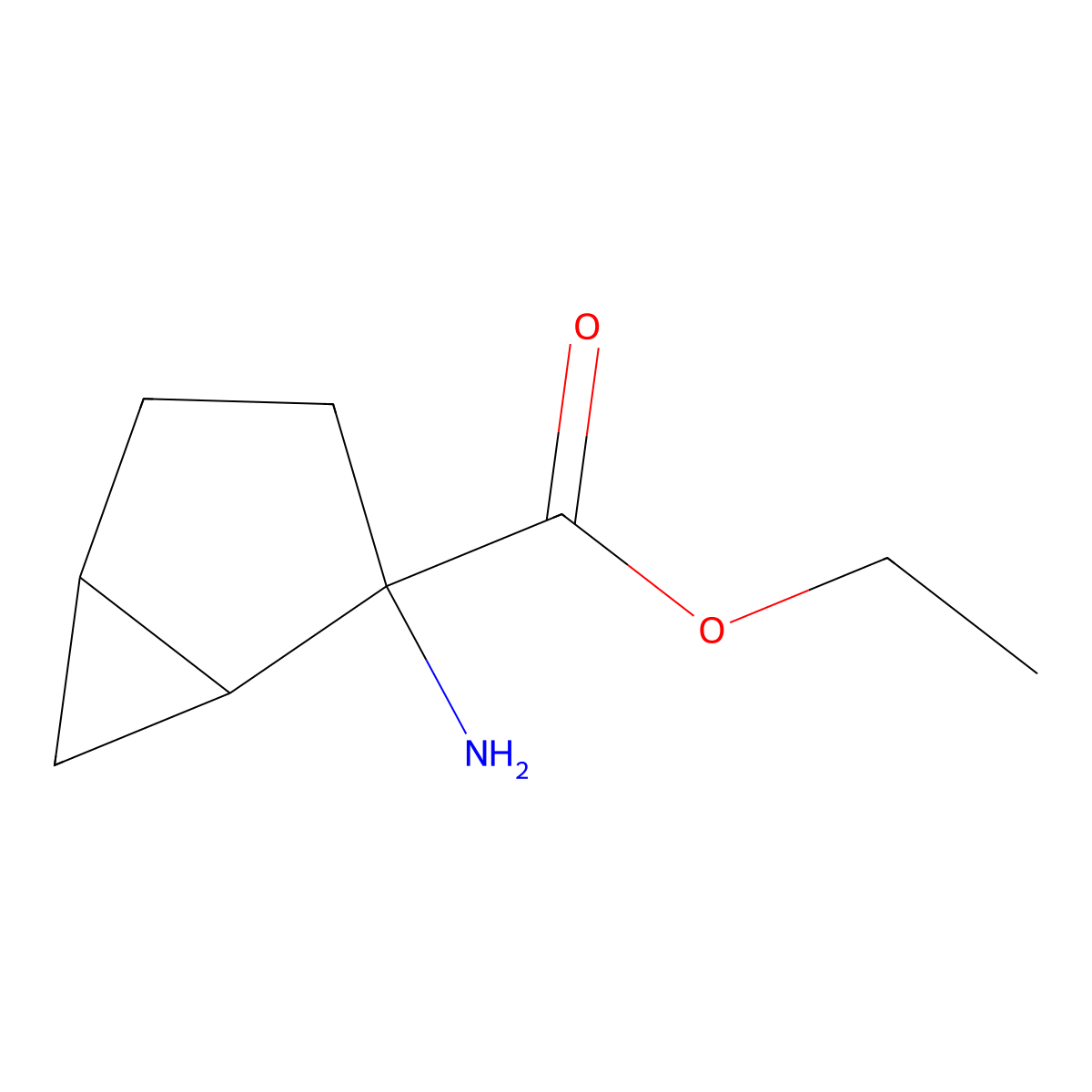Ethyl 2-aminobicyclo[3.1.0]hexane-2-carboxylate molecular structure, CAS 1850940-95-2