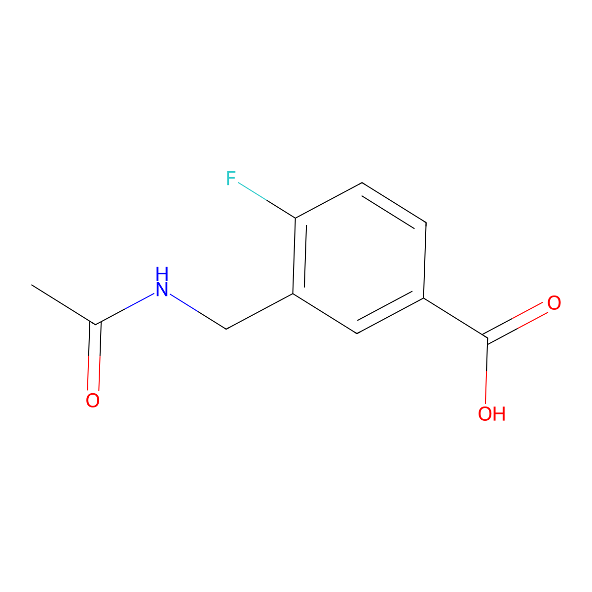 3-(Acetamidomethyl)-4-fluorobenzoic acid molecular structure, CAS 1850972-17-6