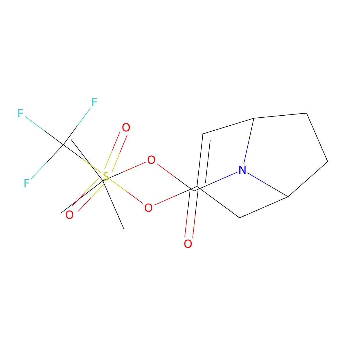 8-Boc-3-(trifluoromethylsulfonyloxy)-8-azabicyclo[3.2.1]oct-3-ene molecular structure, CAS 185099-68-7