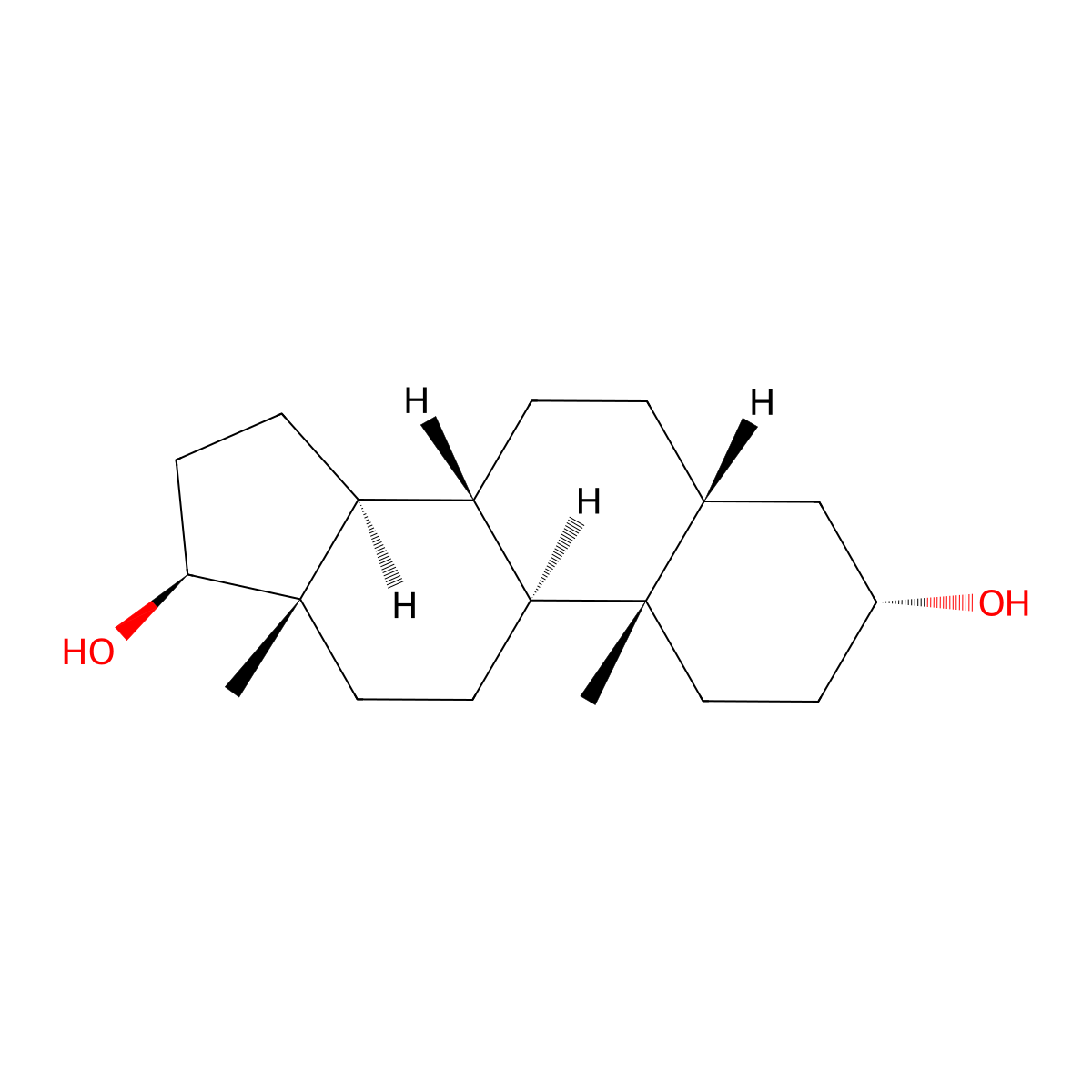 Etiocholanediol molecular structure, CAS 1851-23-6