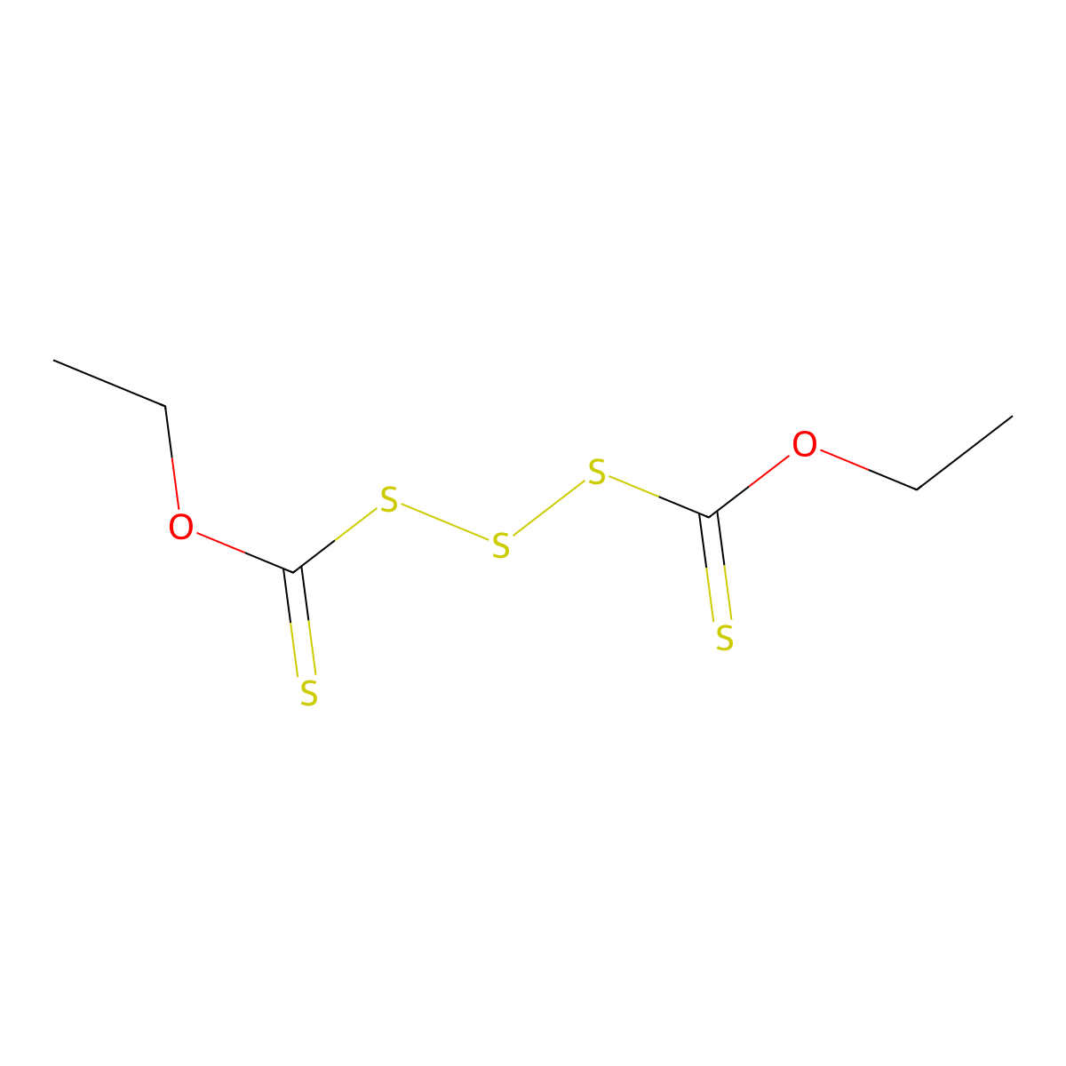 Bisethylxanthate trisulfide molecular structure, CAS 1851-77-0