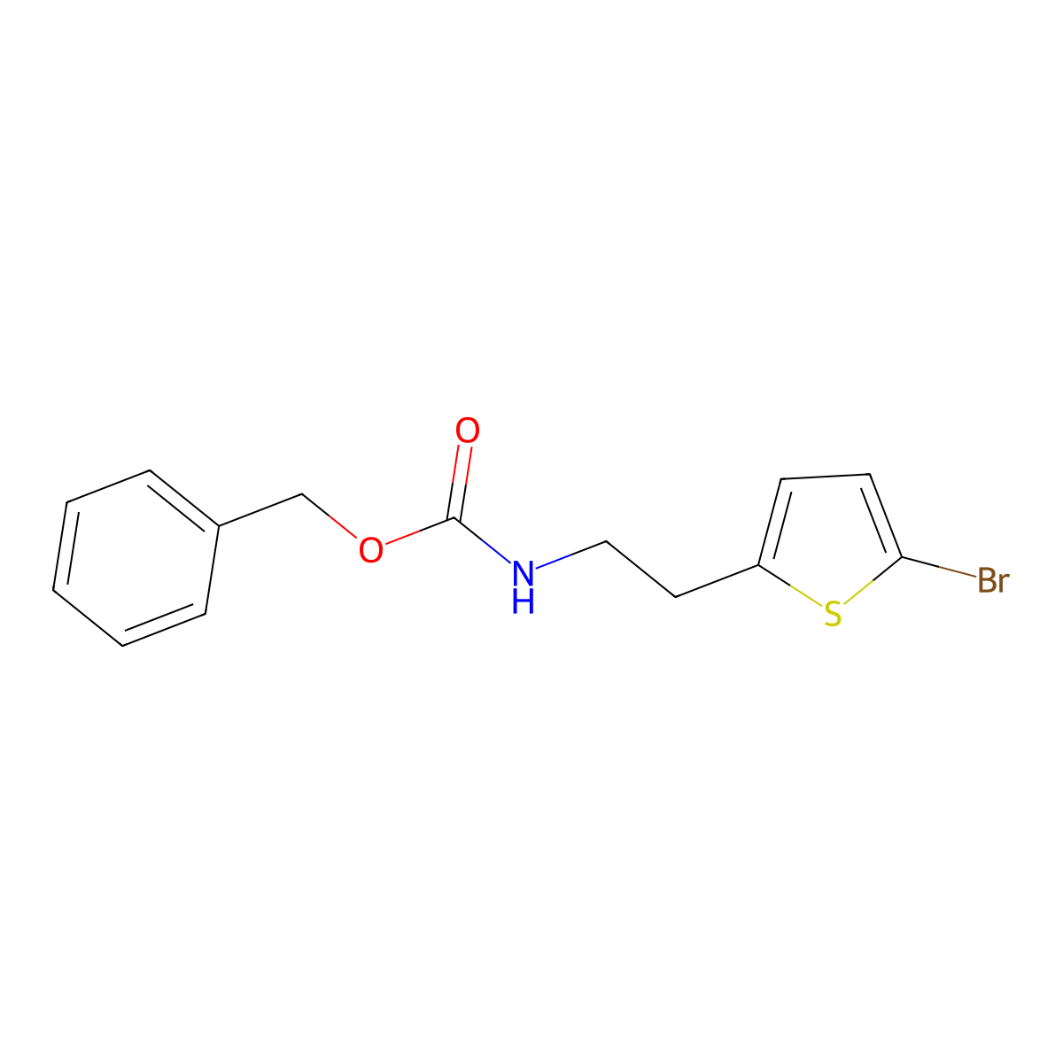 benzyl N-[2-(5-bromothiophen-2-yl)ethyl]carbamate molecular structure, CAS 1851025-62-1
