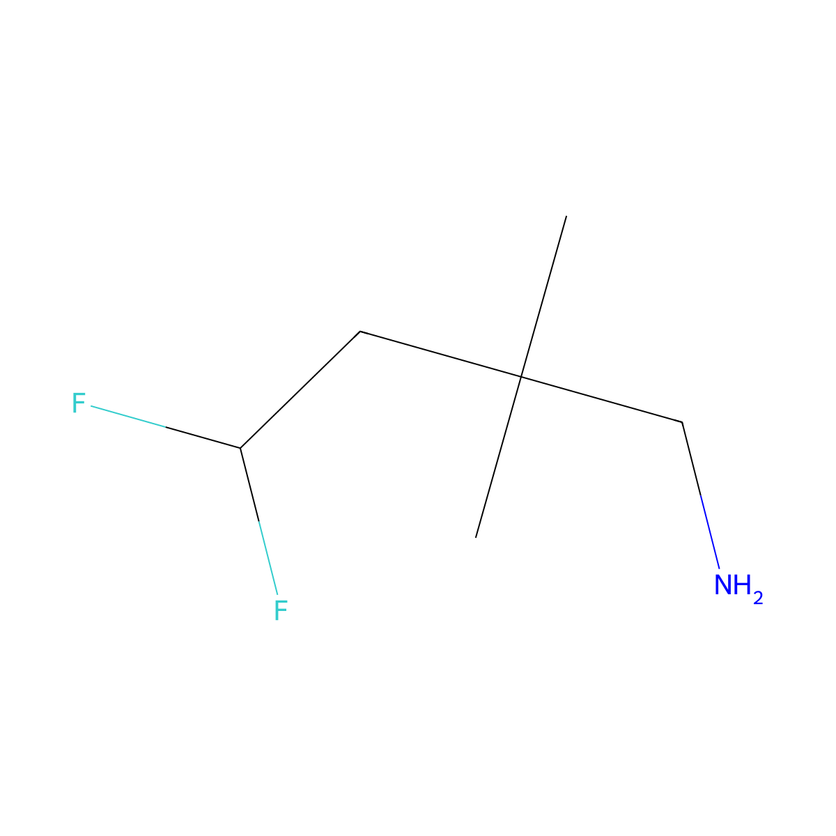 4,4-Difluoro-2,2-dimethylbutan-1-amine molecular structure, CAS 1851046-01-9
