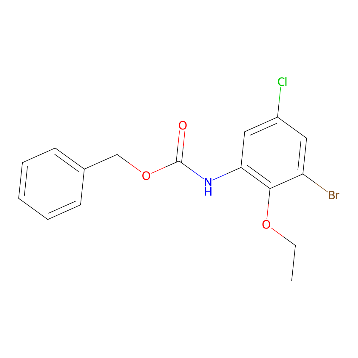 benzyl N-(3-bromo-5-chloro-2-ethoxyphenyl)carbamate molecular structure, CAS 1851078-57-3