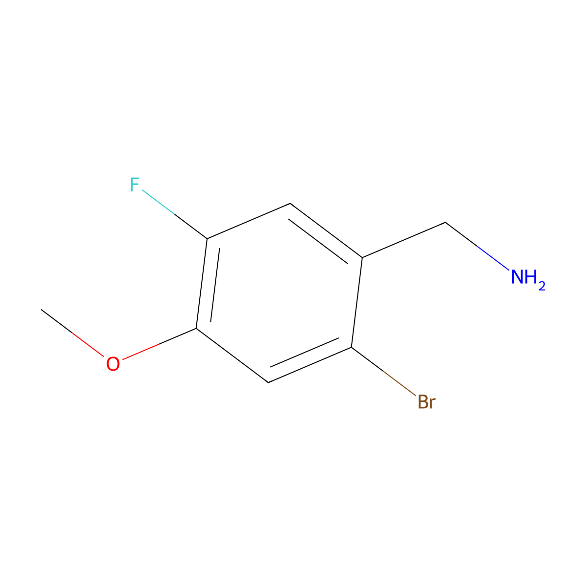 2-Bromo-5-fluoro-4-methoxybenzylamine molecular structure, CAS 1851085-57-8