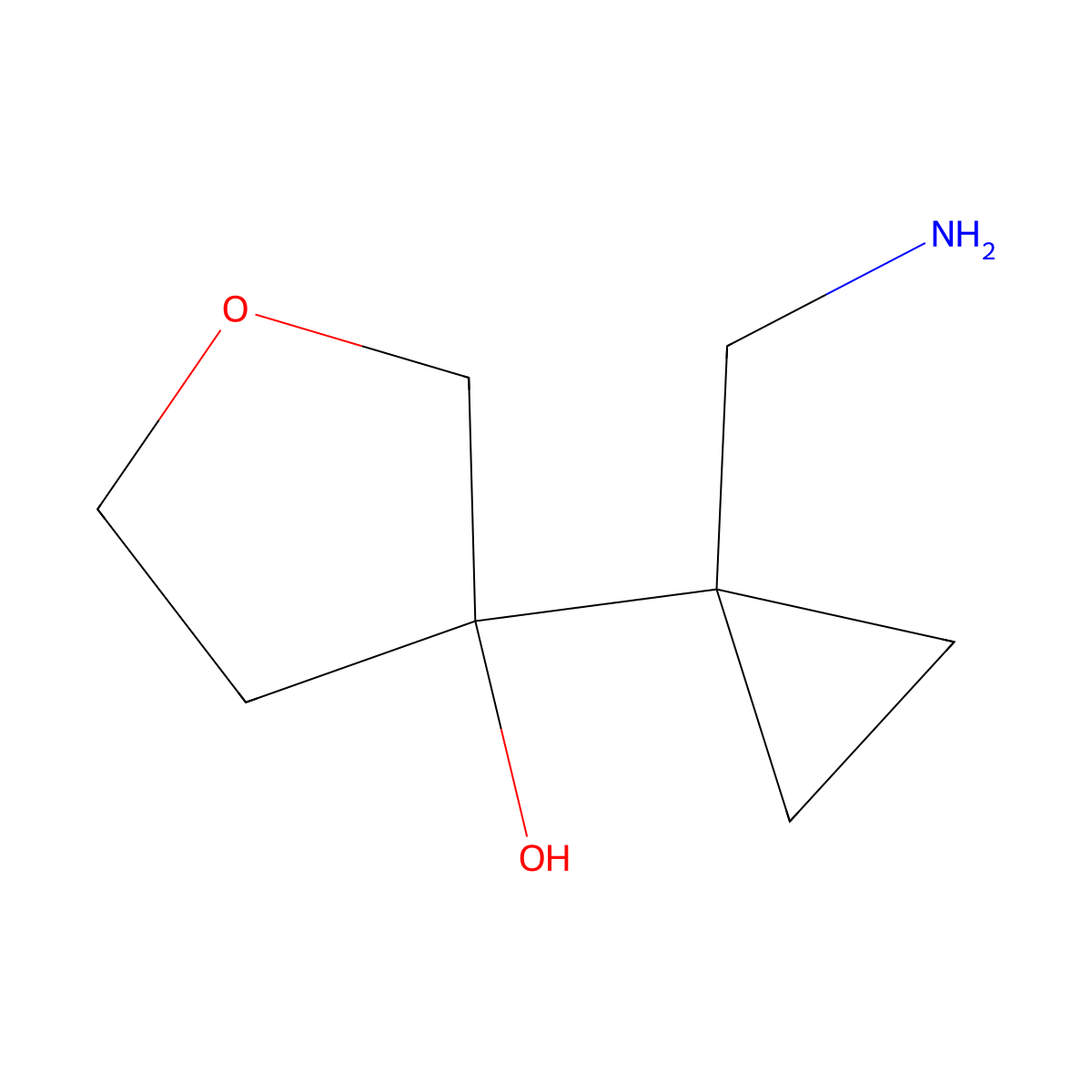 3-[1-(Aminomethyl)cyclopropyl]oxolan-3-ol molecular structure, CAS 1851088-24-8