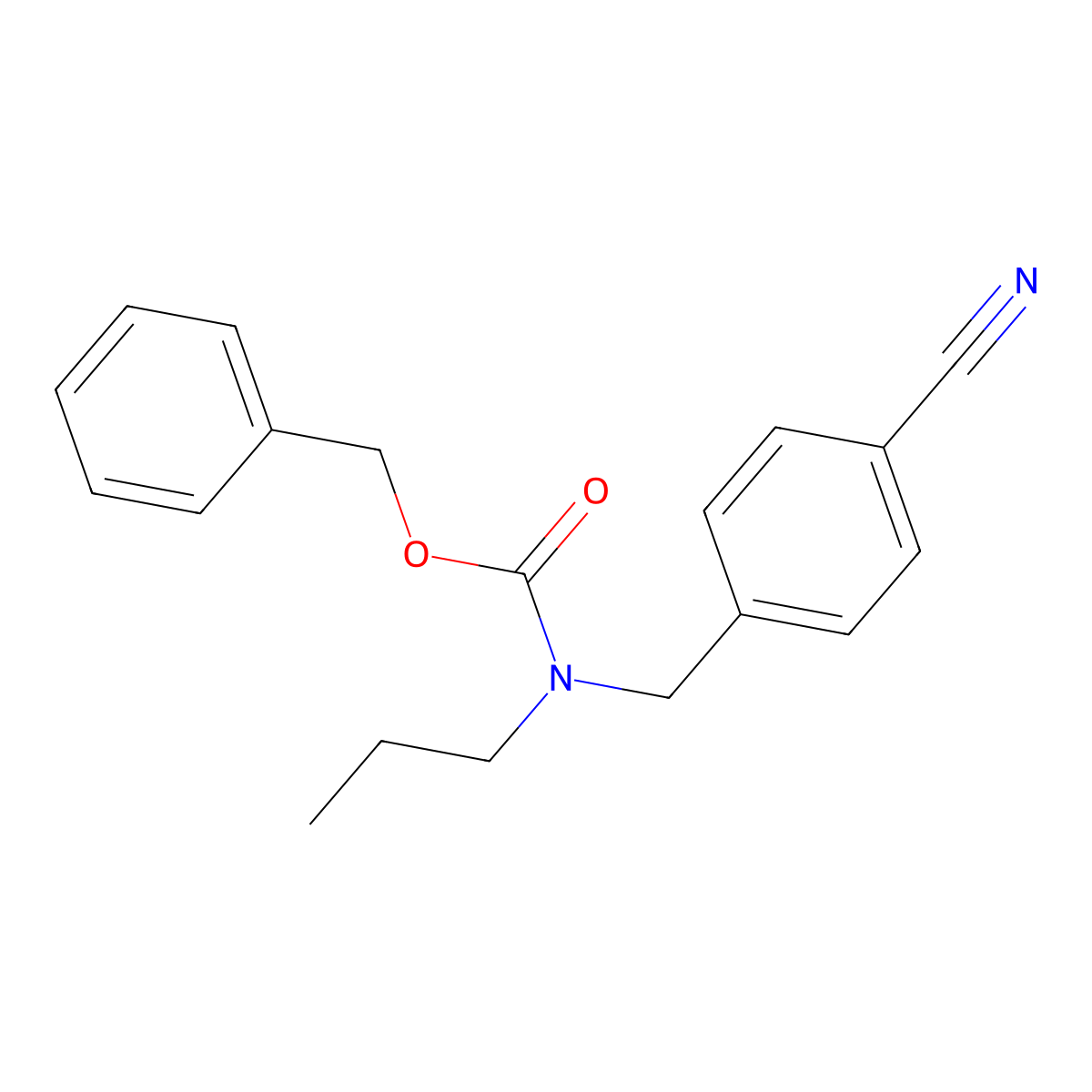 benzyl N-[(4-cyanophenyl)methyl]-N-propylcarbamate molecular structure, CAS 1851089-90-1