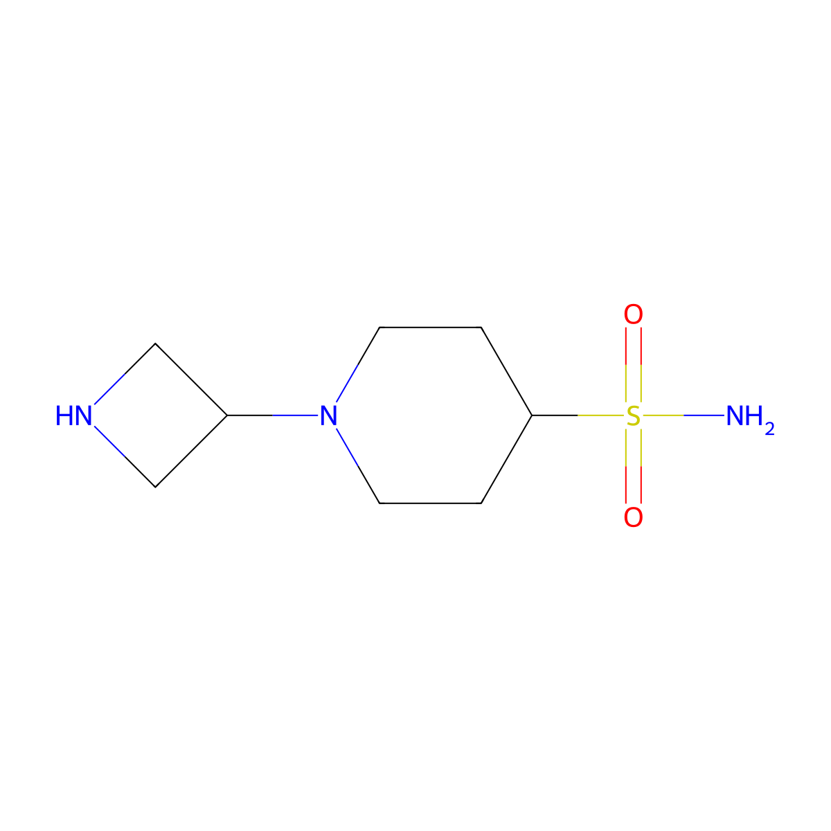 1-(Azetidin-3-yl)piperidine-4-sulfonamide molecular structure, CAS 1851093-84-9