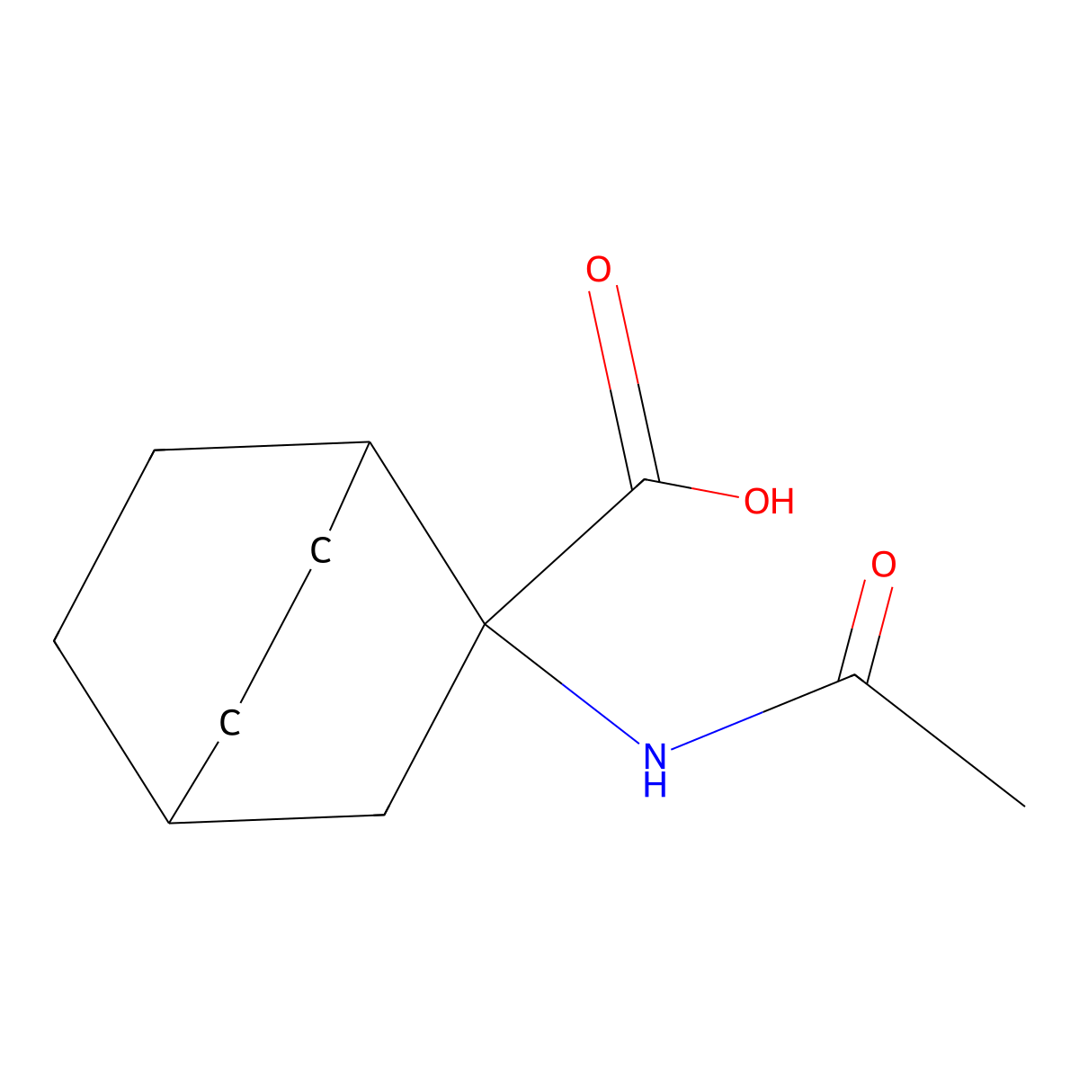 2-Acetamidobicyclo[2.2.2]octane-2-carboxylic acid molecular structure, CAS 1851099-13-2