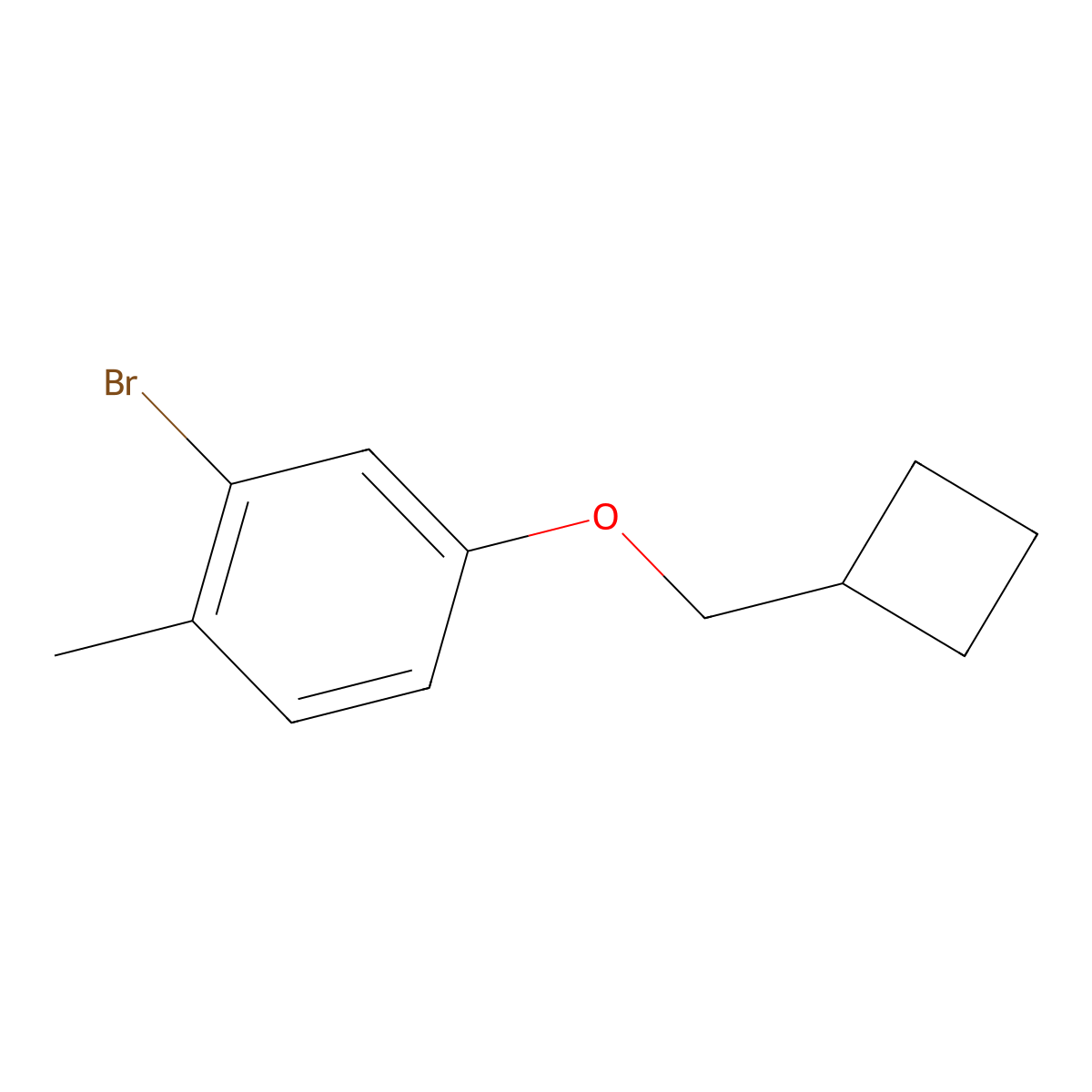 2-Bromo-4-(cyclobutylmethoxy)-1-methylbenzene molecular structure, CAS 1851100-43-0