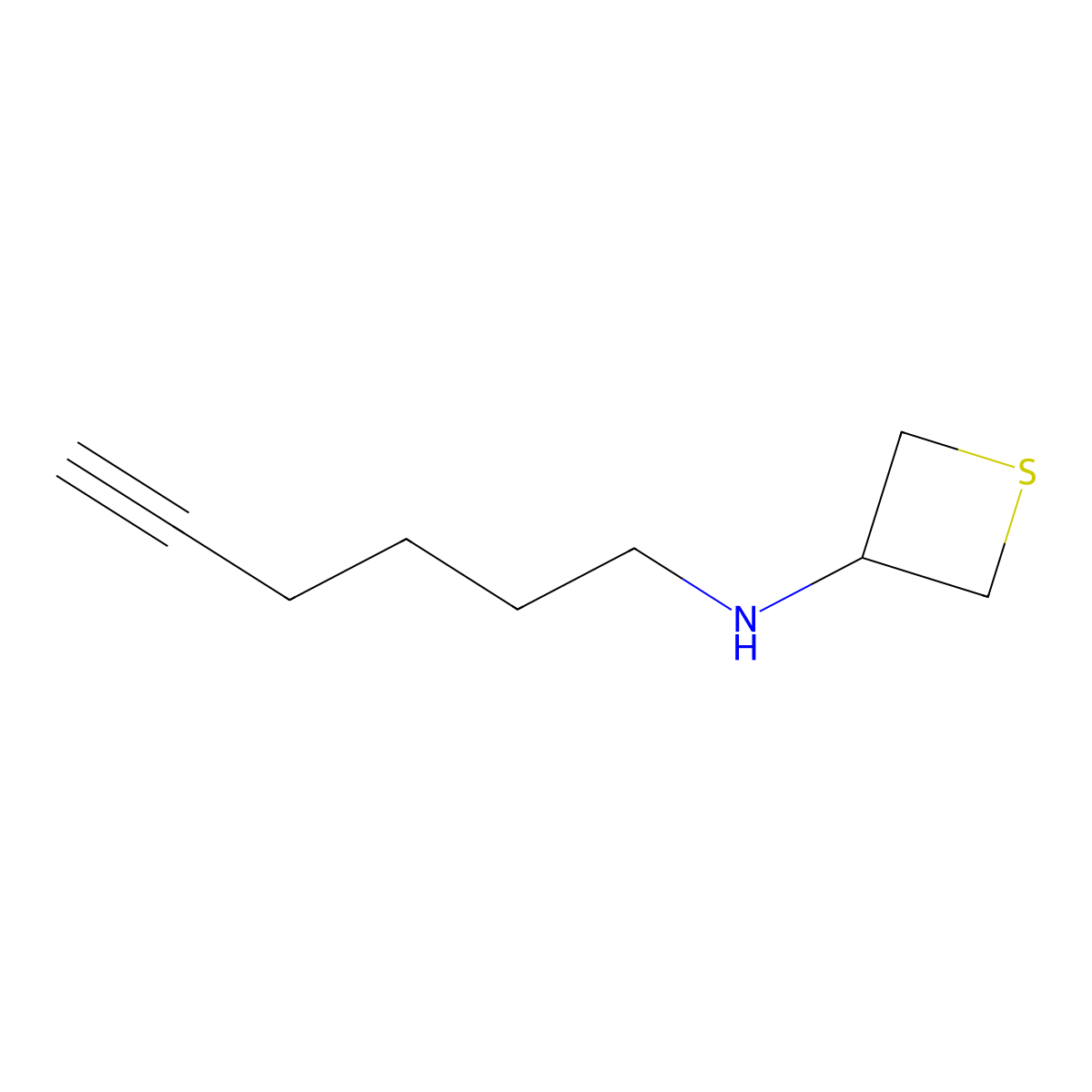 N-(Hex-5-yn-1-yl)thietan-3-amine molecular structure, CAS 1851111-20-0