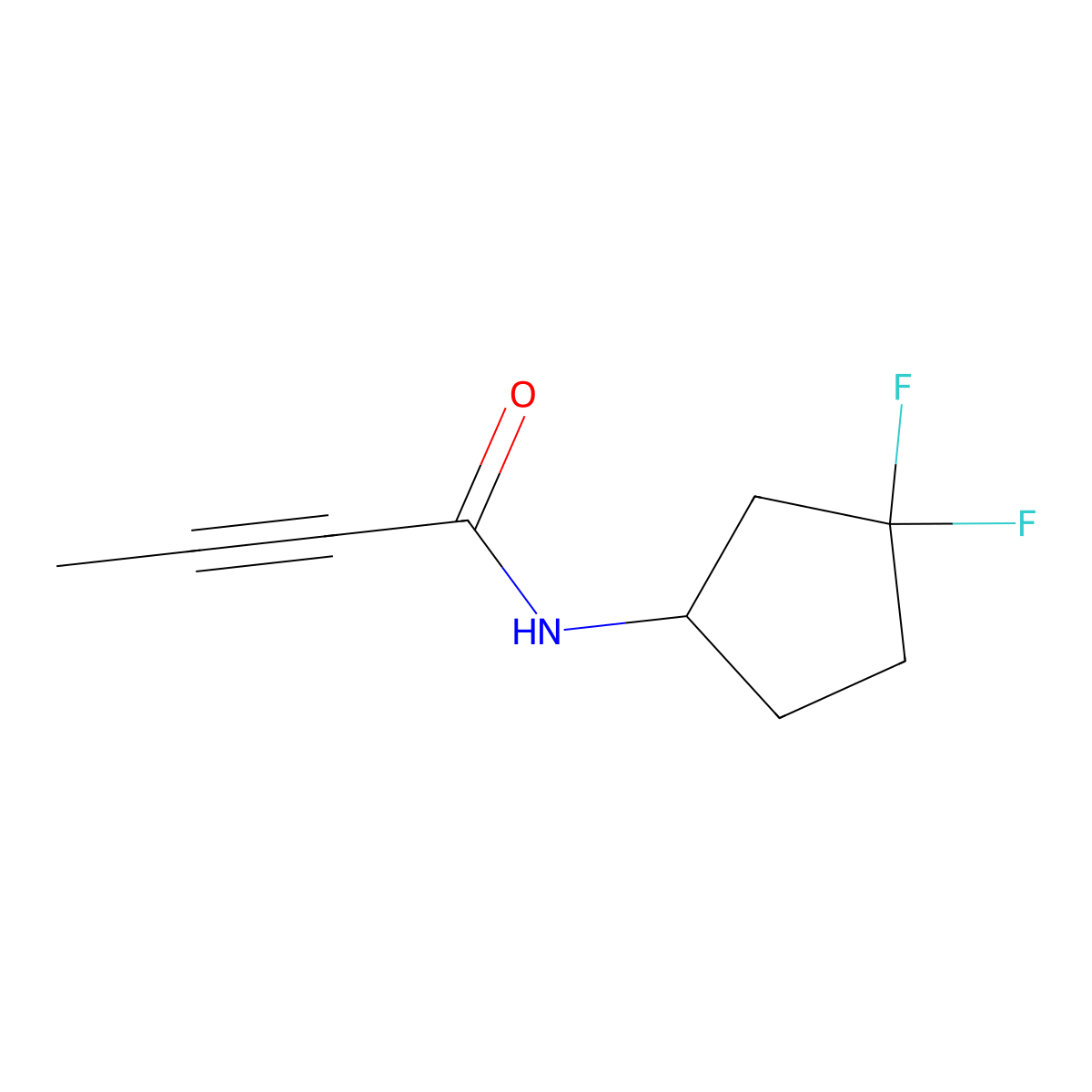 N-(3,3-difluorocyclopentyl)but-2-ynamide molecular structure, CAS 1851145-45-3