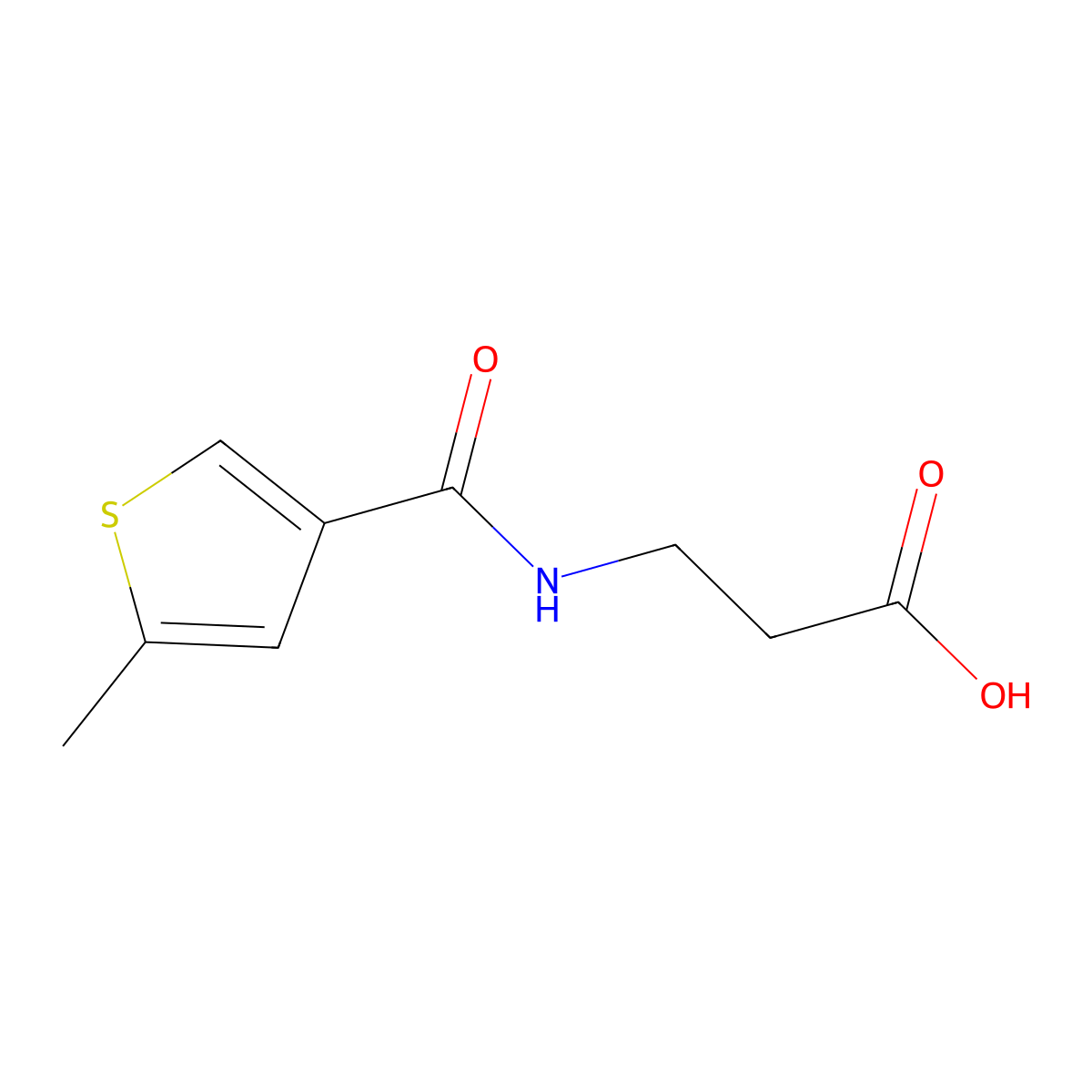 3-[(5-Methylthiophen-3-yl)formamido]propanoic acid molecular structure, CAS 1851153-30-4