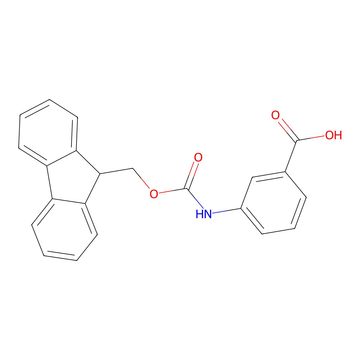 3-(9-Fluorenylmethyloxycarbonyl)amino-benzoic acid molecular structure, CAS 185116-42-1