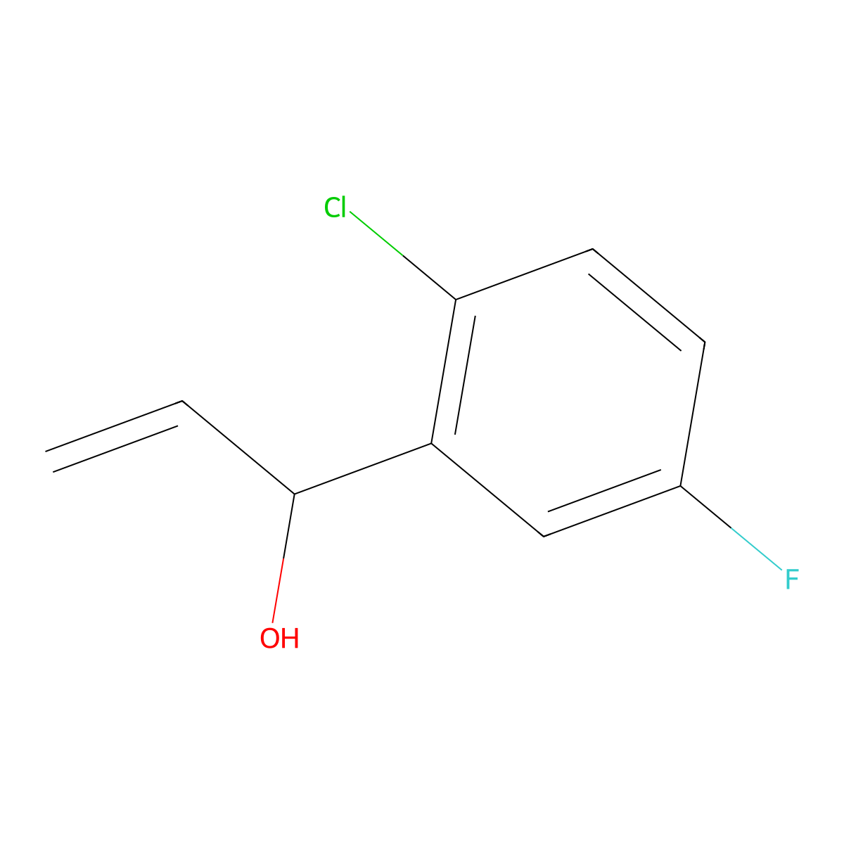 1-(2-Chloro-5-fluorophenyl)prop-2-en-1-ol molecular structure, CAS 1851169-83-9