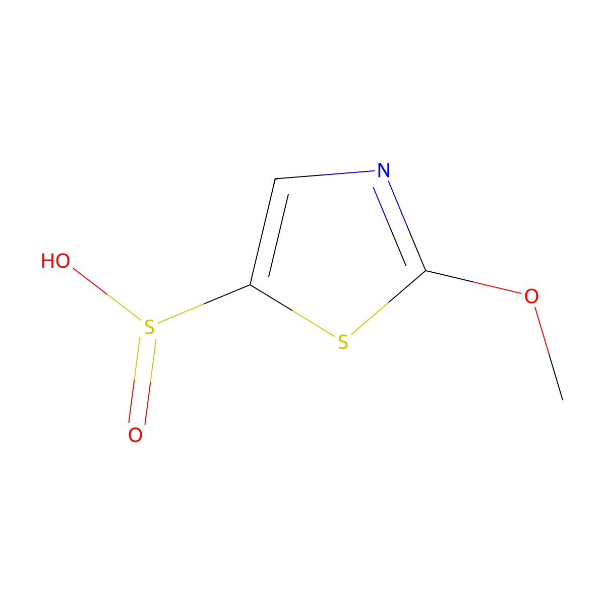 2-Methoxy-1,3-thiazole-5-sulfinic acid molecular structure, CAS 1851193-68-4