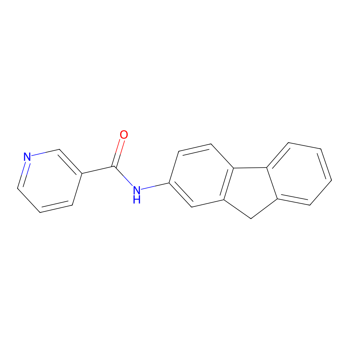 N-(9H-fluoren-2-yl)pyridine-3-carboxamide molecular structure, CAS 18512-39-5